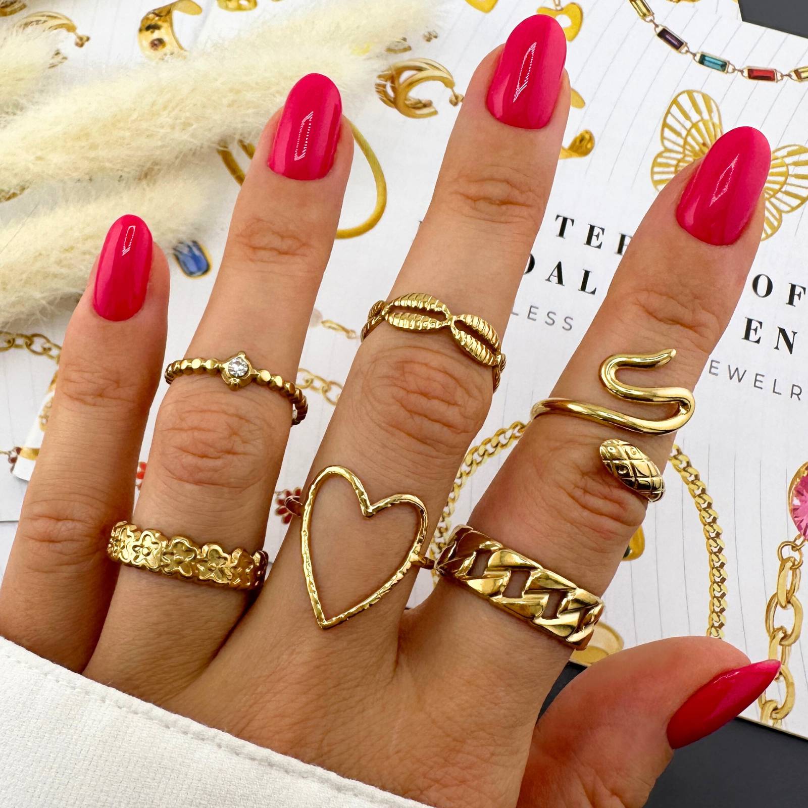 Ring, 18K Gold Plated Steel