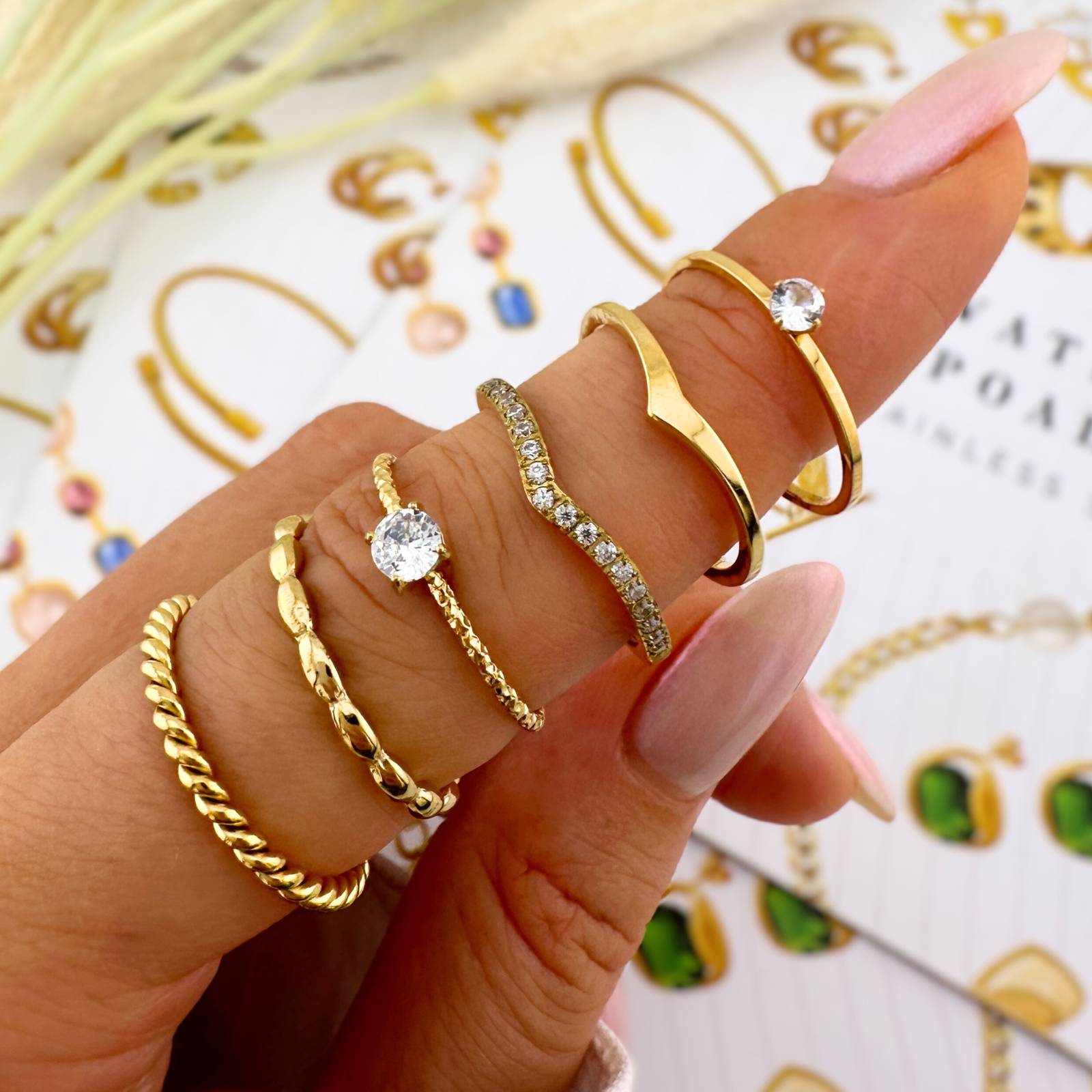 Ring, 18K Gold Plated Steel
