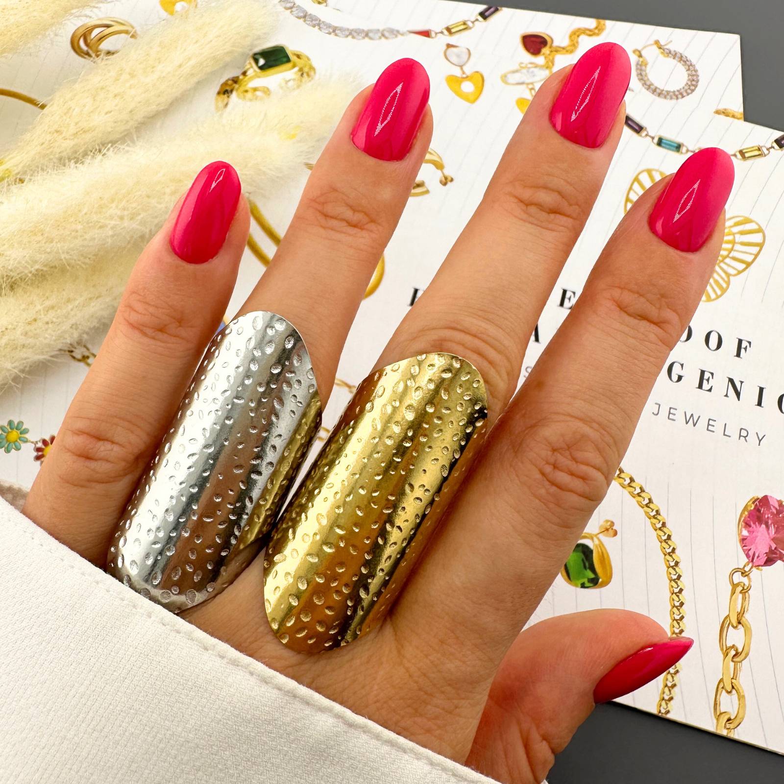 Ring, 18K Gold Plated Steel