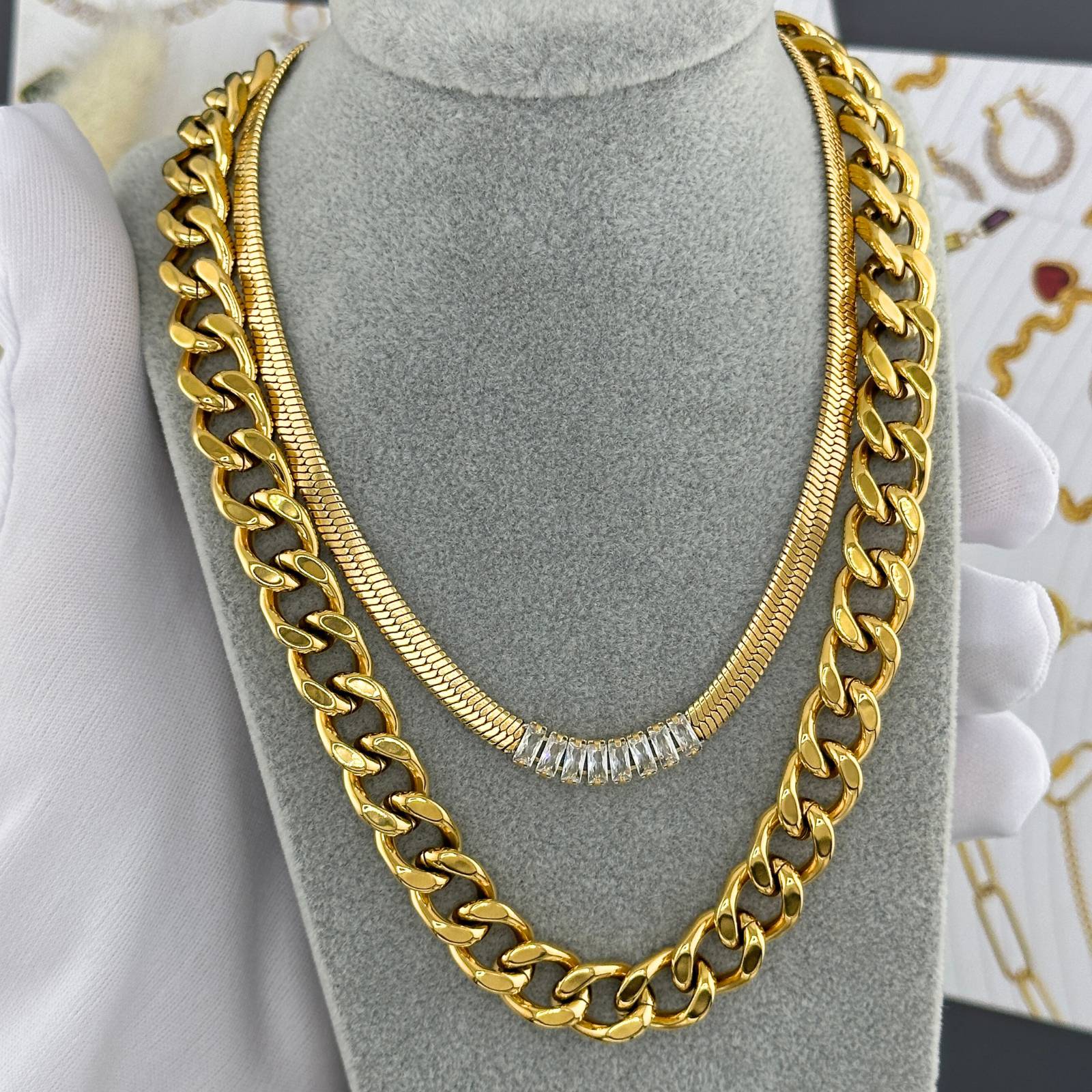 Necklace, 18K Gold Plated Steel