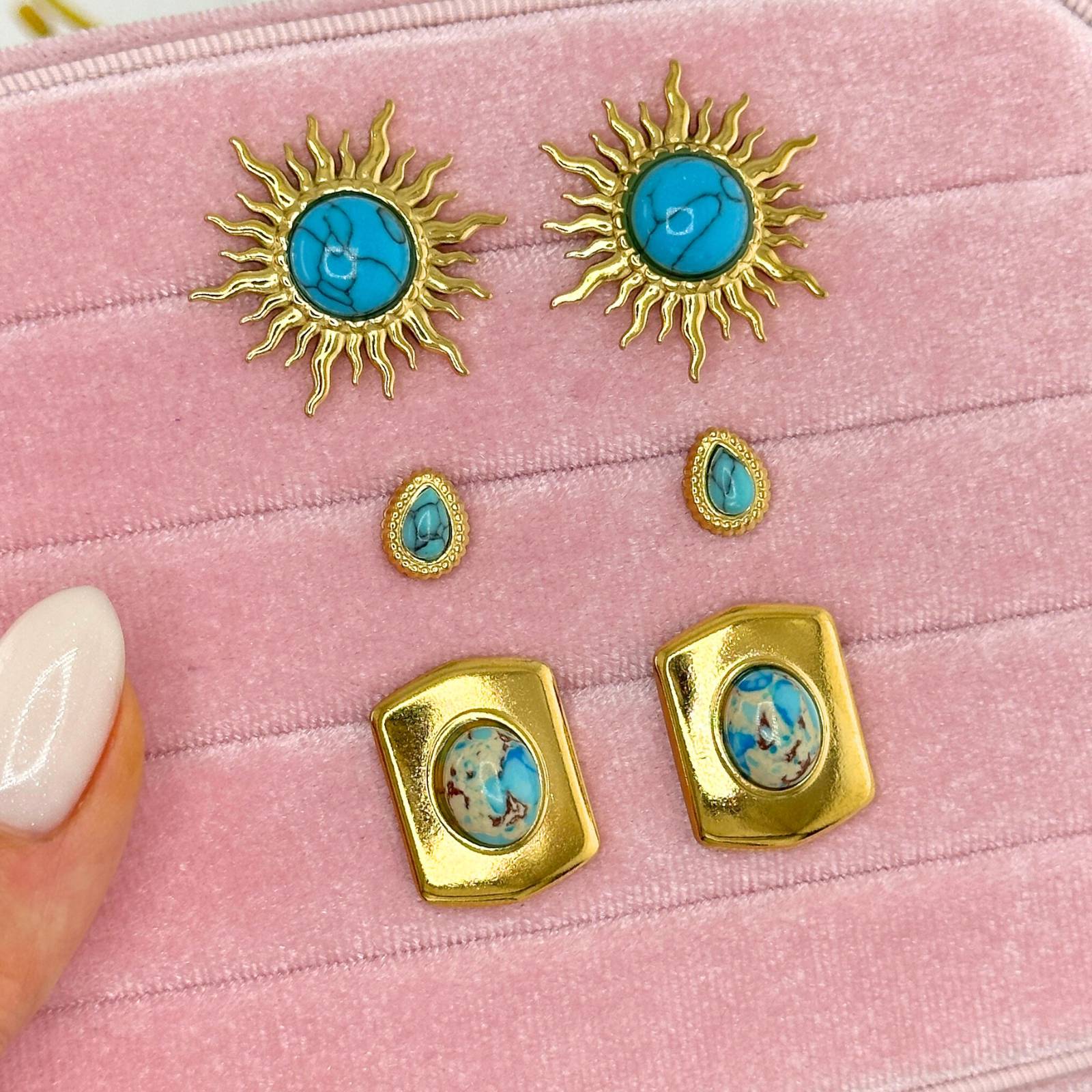 Teardrops Earrings, 18K Gold Plated Steel