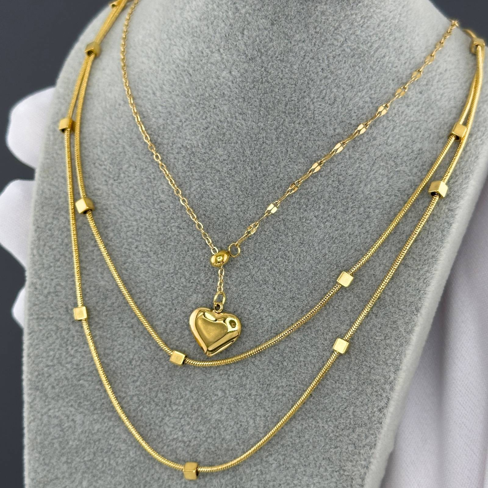 Necklace, 18K Gold Plated Steel