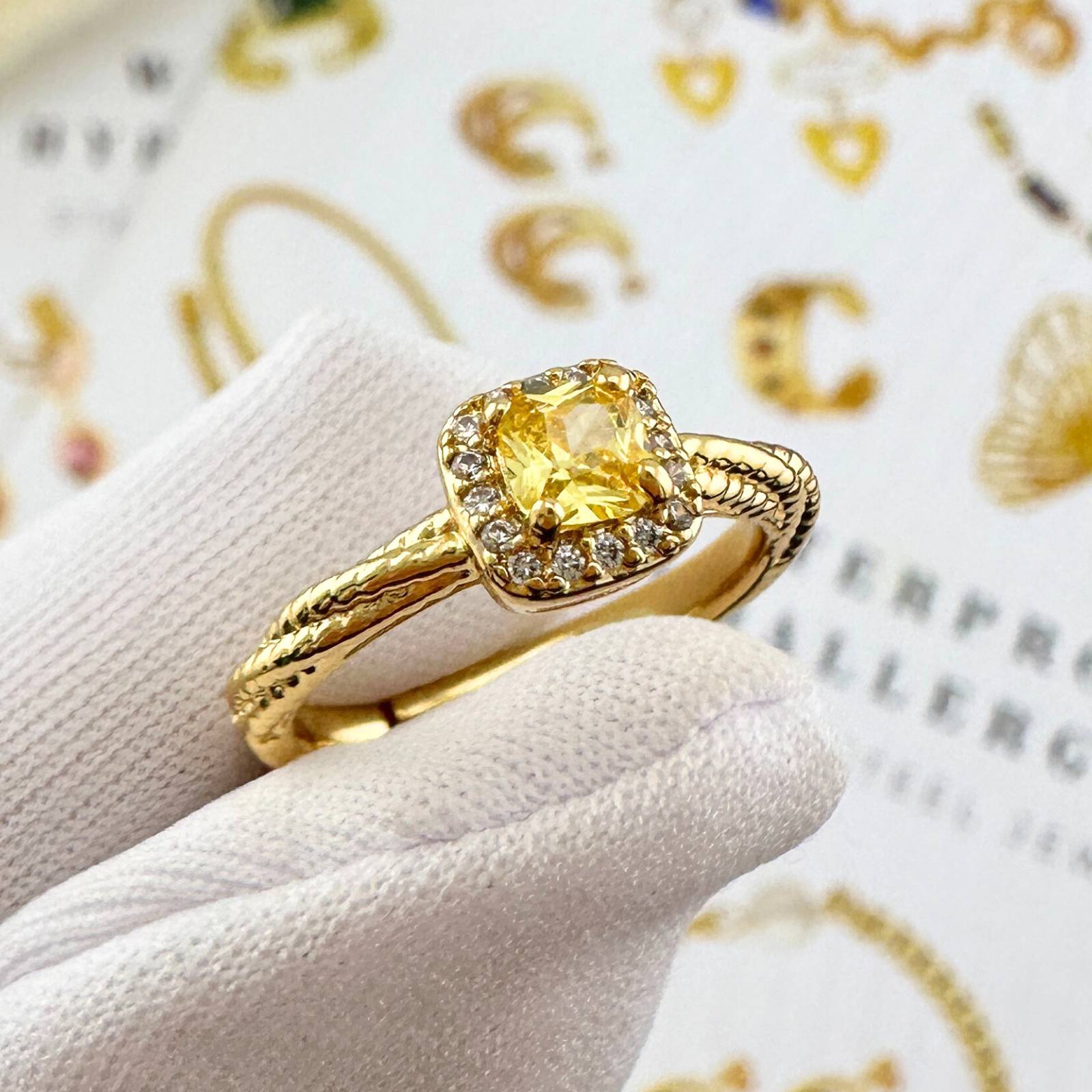 Ring, 18K Gold Plated Steel