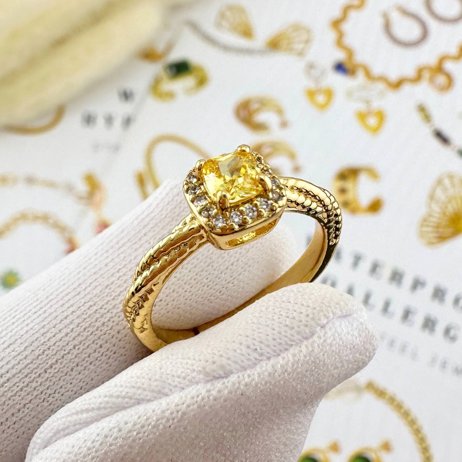 Ring, 18K Gold Plated Steel