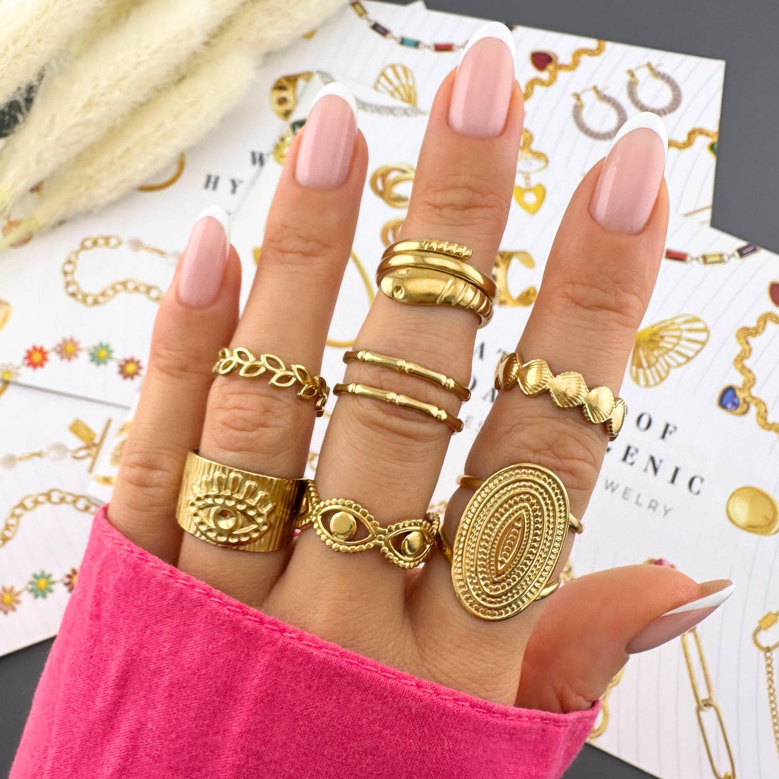 Snakes Ring, 18K Gold Plated Steel