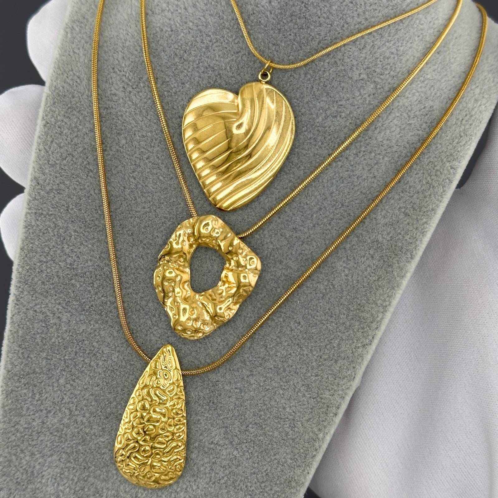 Necklace, 18K Gold Plated Steel