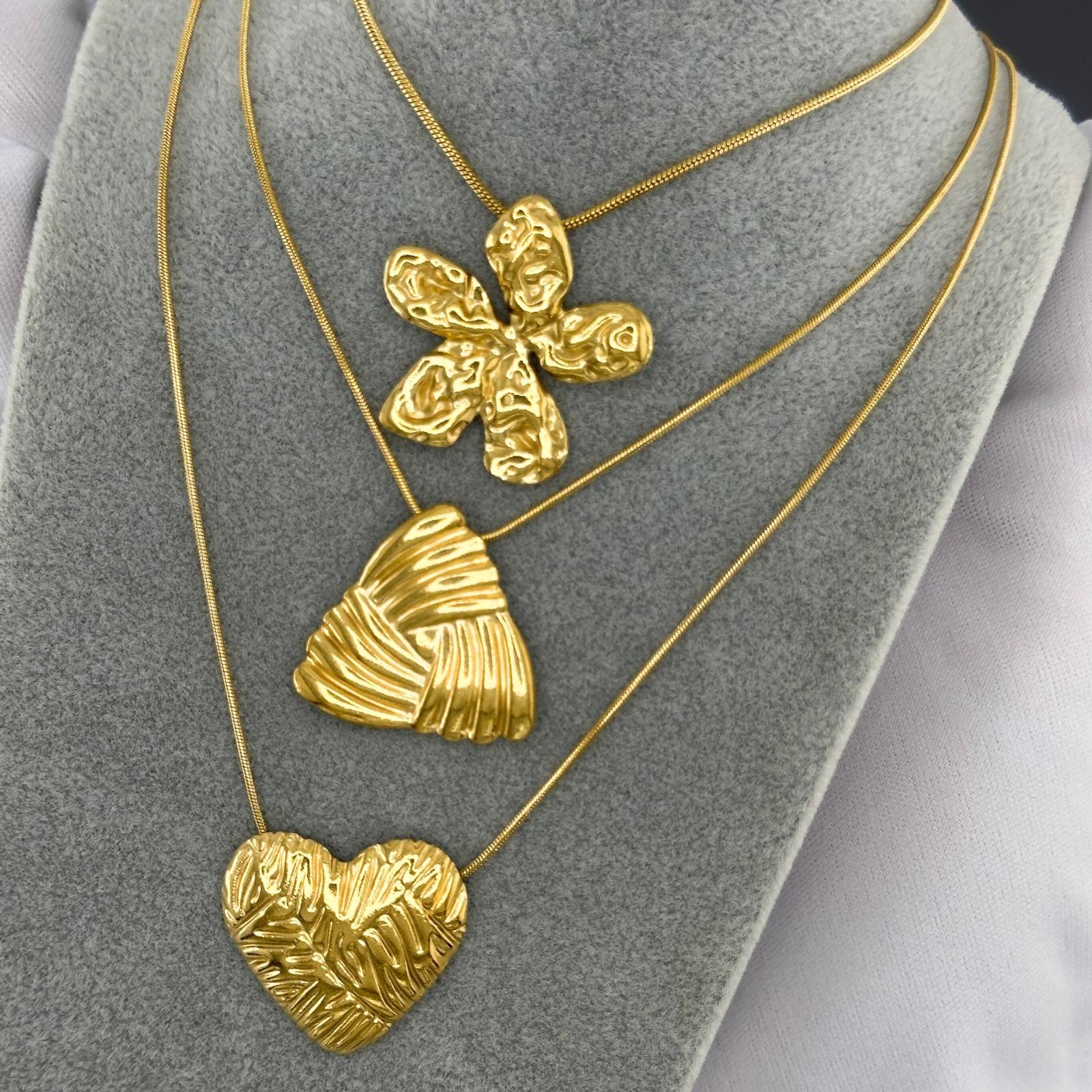Necklace, 18K Gold Plated Steel