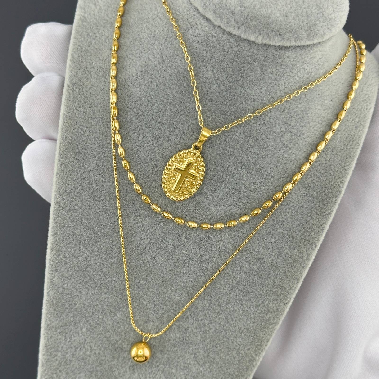 Necklace, 18K Gold Plated Steel