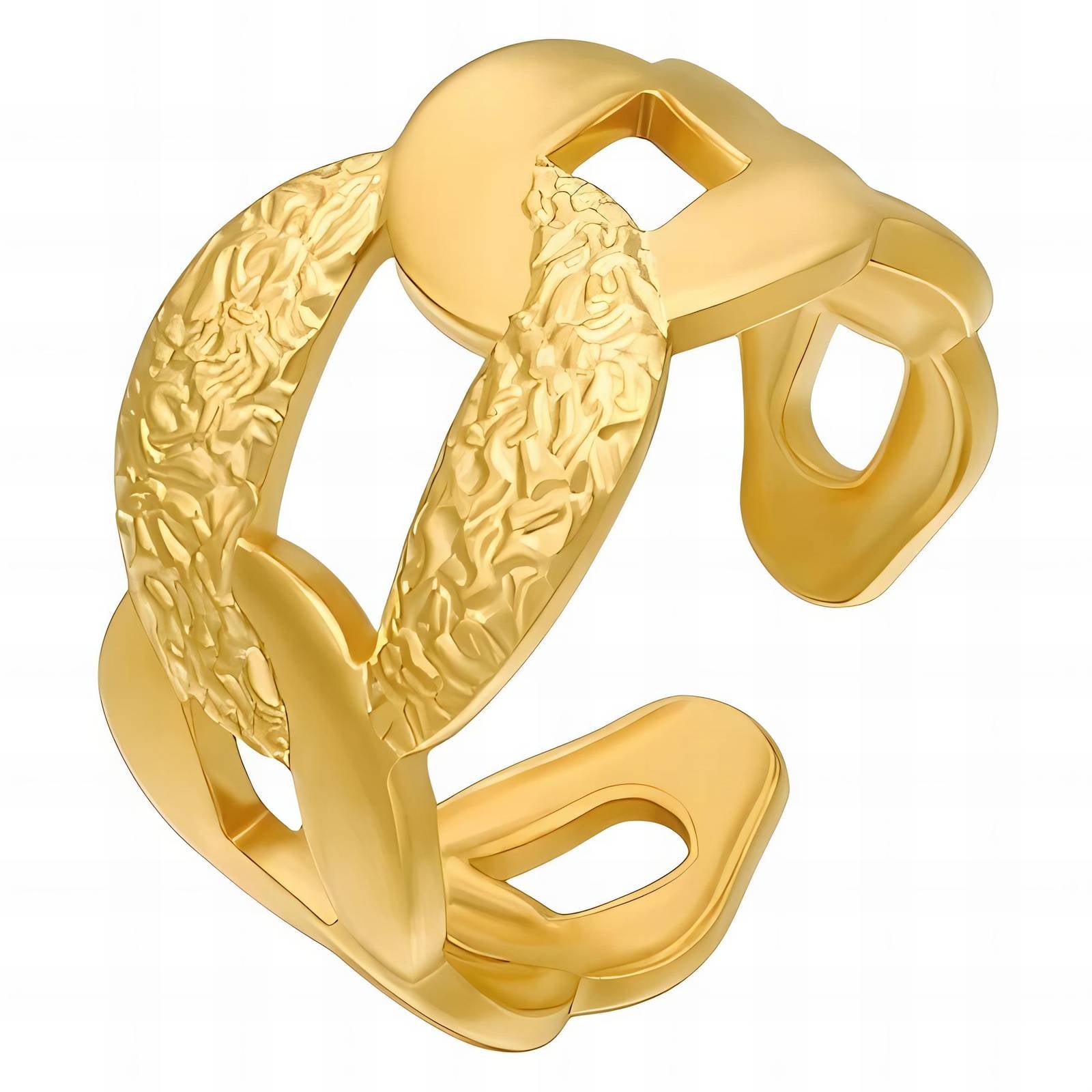 Ring, 18K Gold Plated Steel