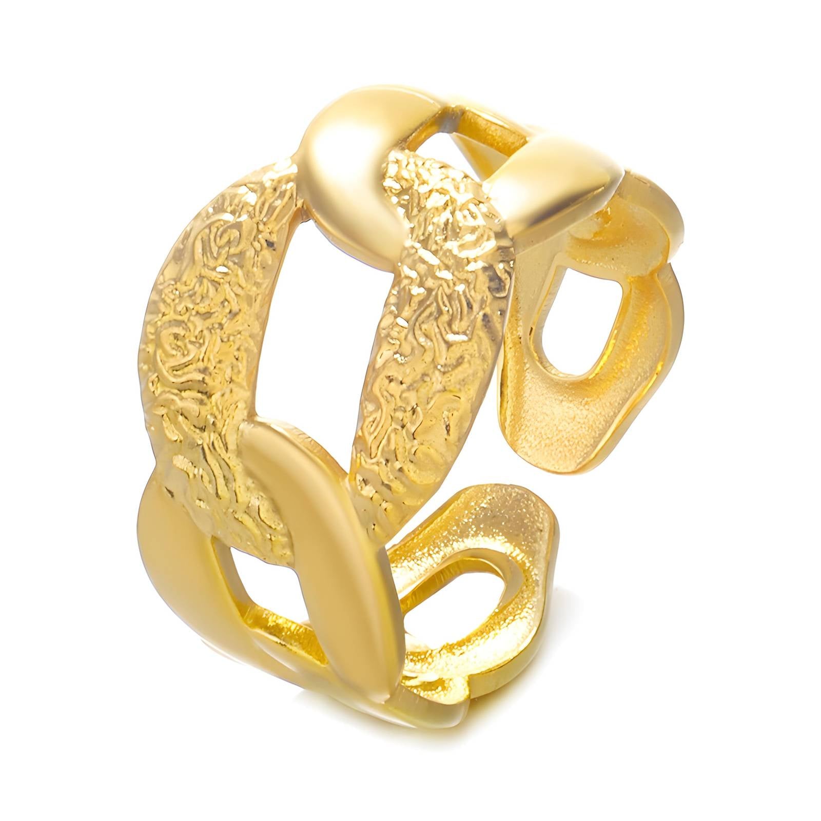 Ring, 18K Gold Plated Steel