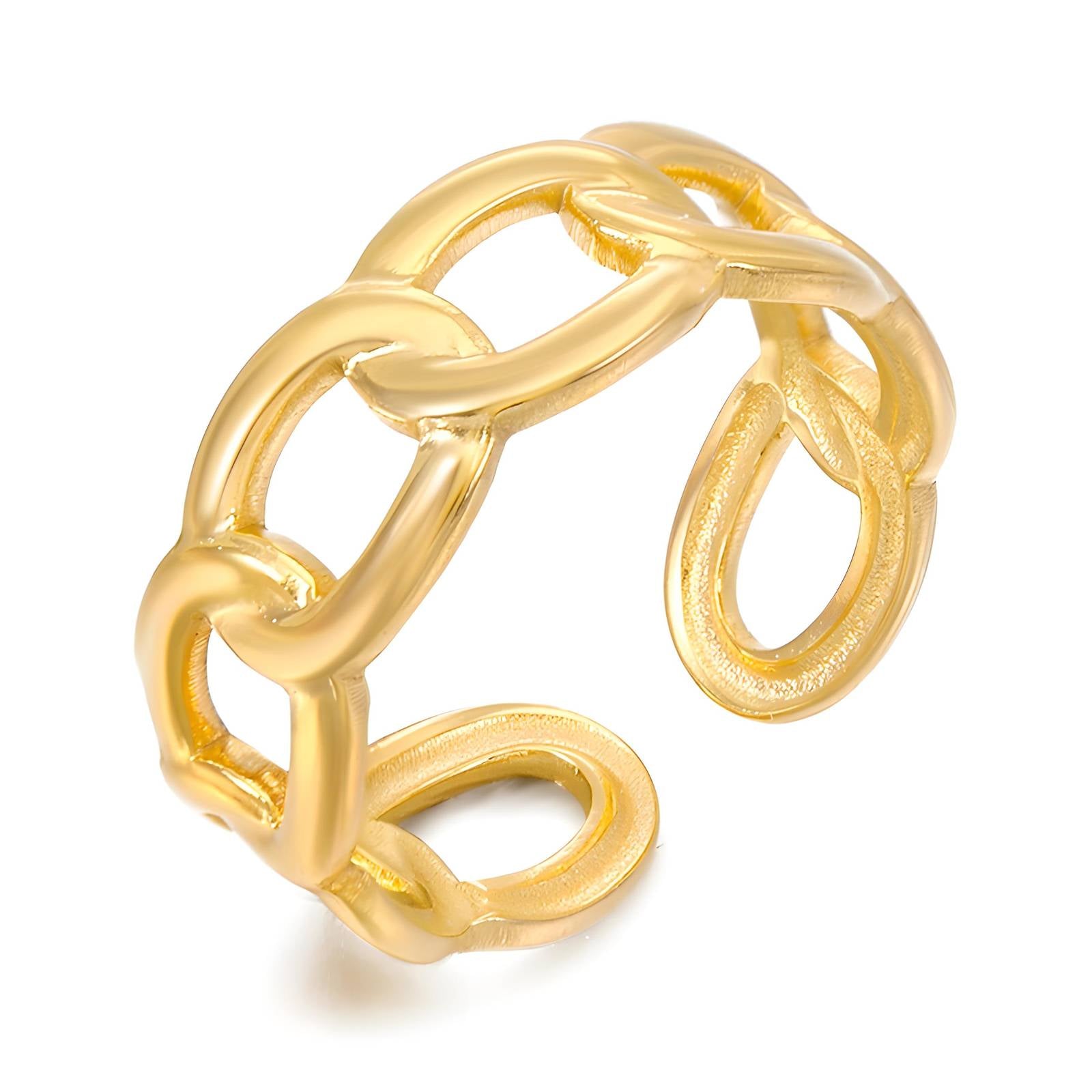 Ring, 18K Gold Plated Steel