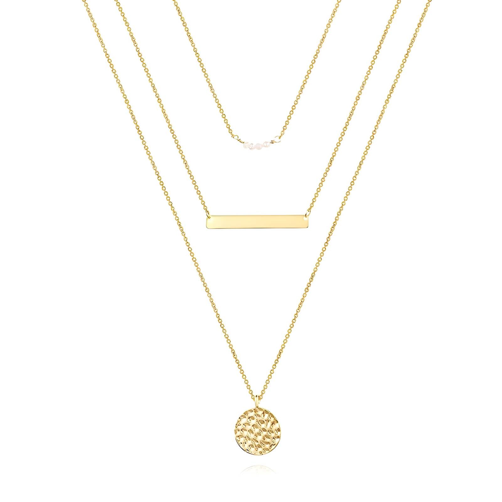 Necklace, 18K Gold Plated Steel