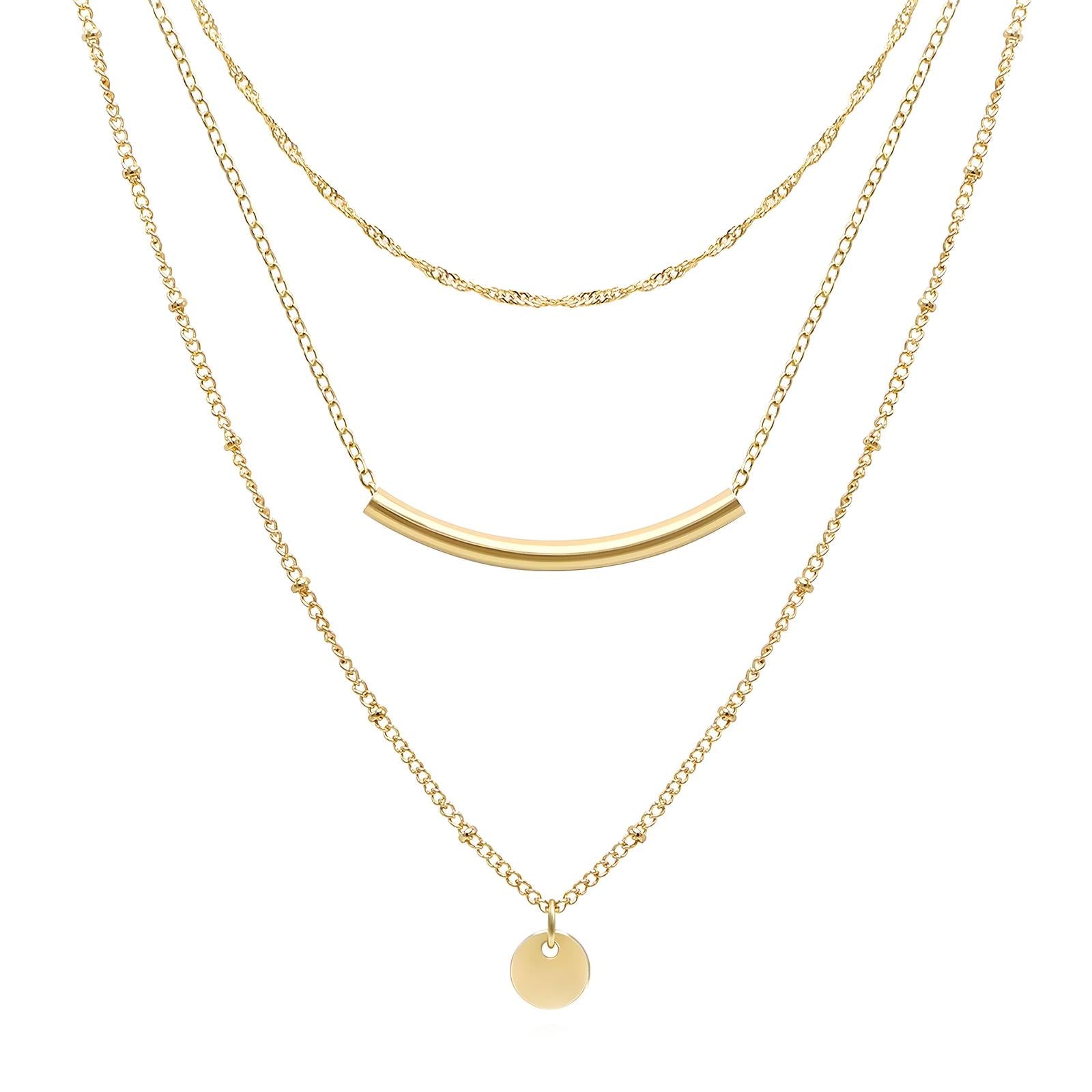 Necklace, 18K Gold Plated Steel