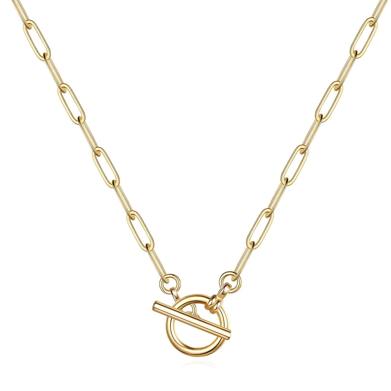 Necklace, 18K Gold Plated Steel
