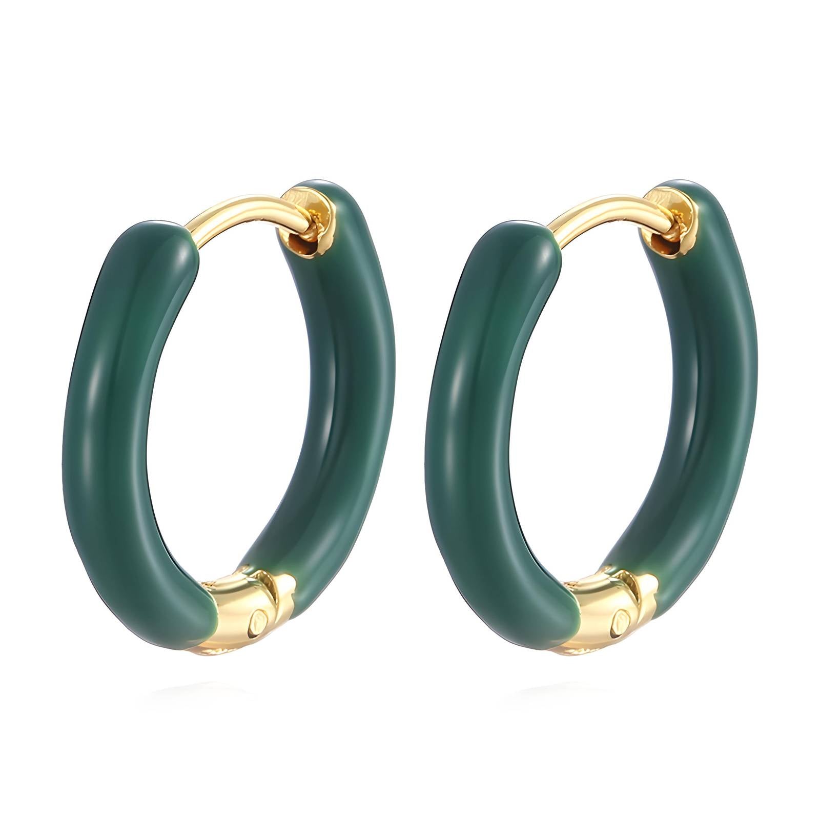 Earrings, 18K Gold Plated Steel