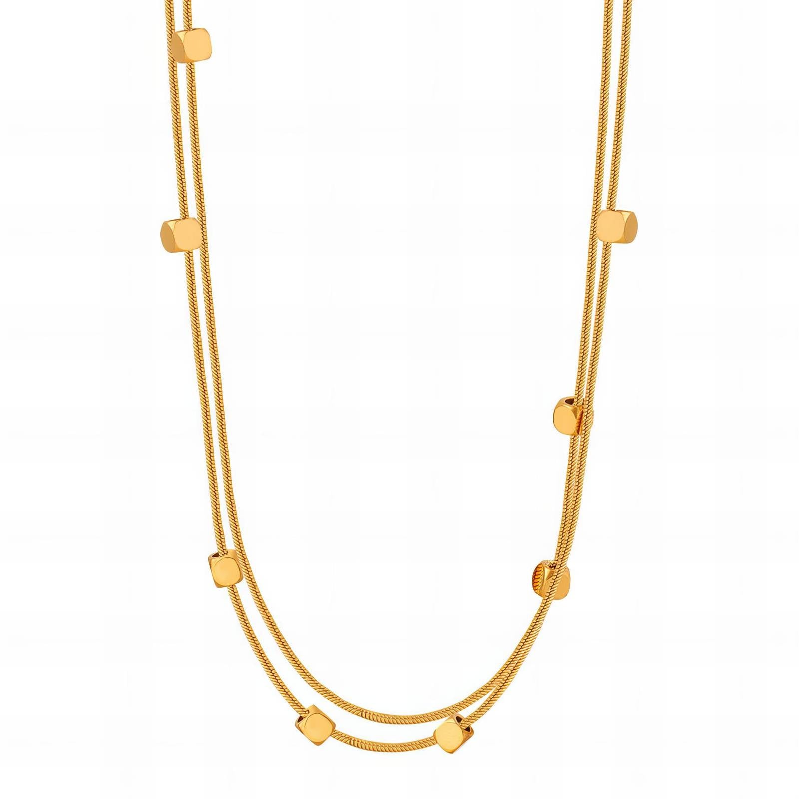 Necklace, 18K Gold Plated Steel
