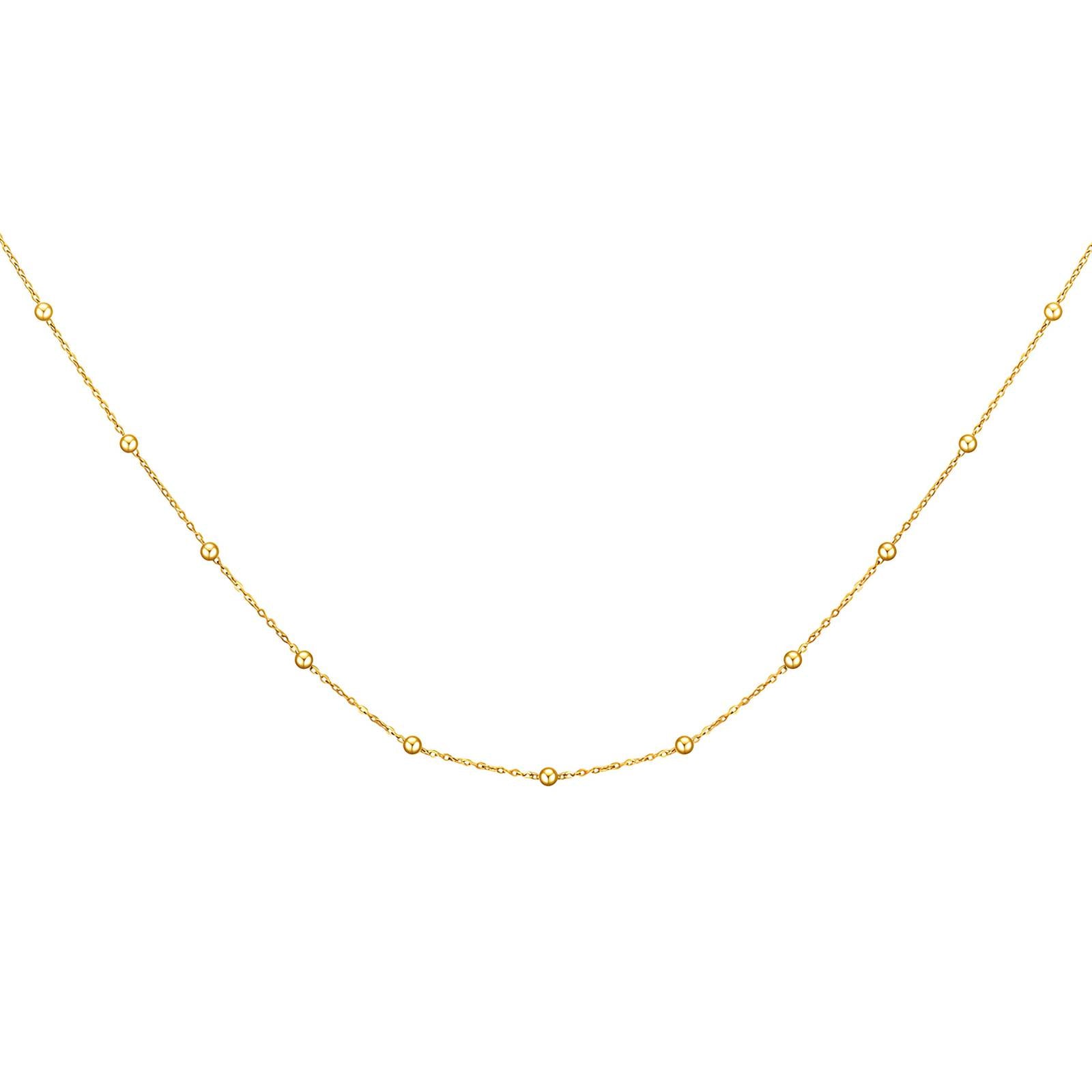 Necklace, 18K Gold Plated Steel