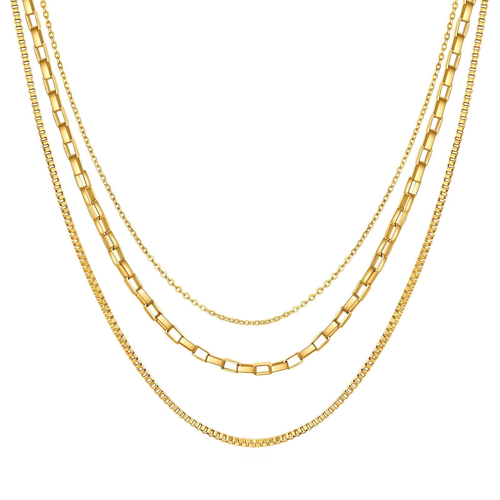 Necklace, 18K Gold Plated Steel