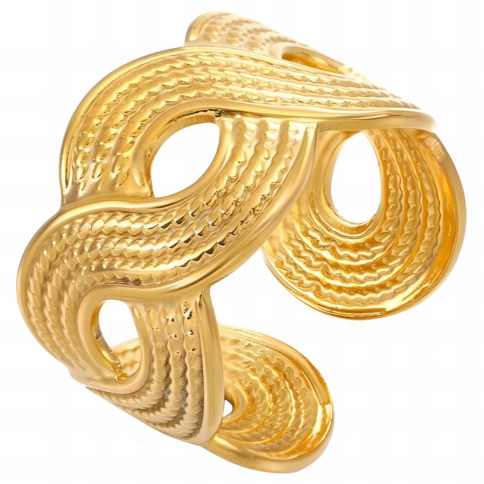 Ring, 18K Gold Plated Steel