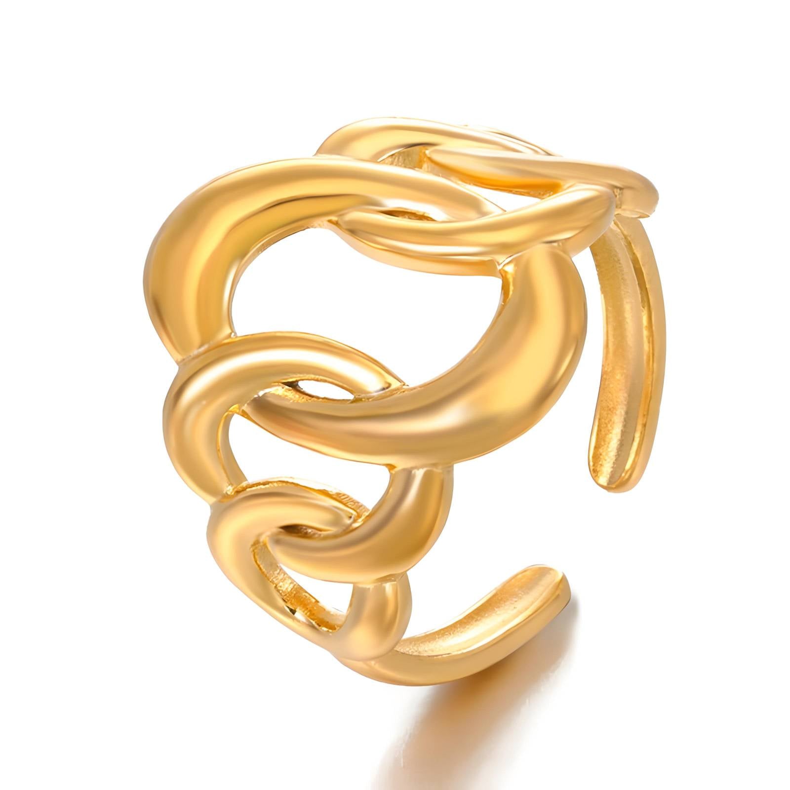 Ring, 18K Gold Plated Steel