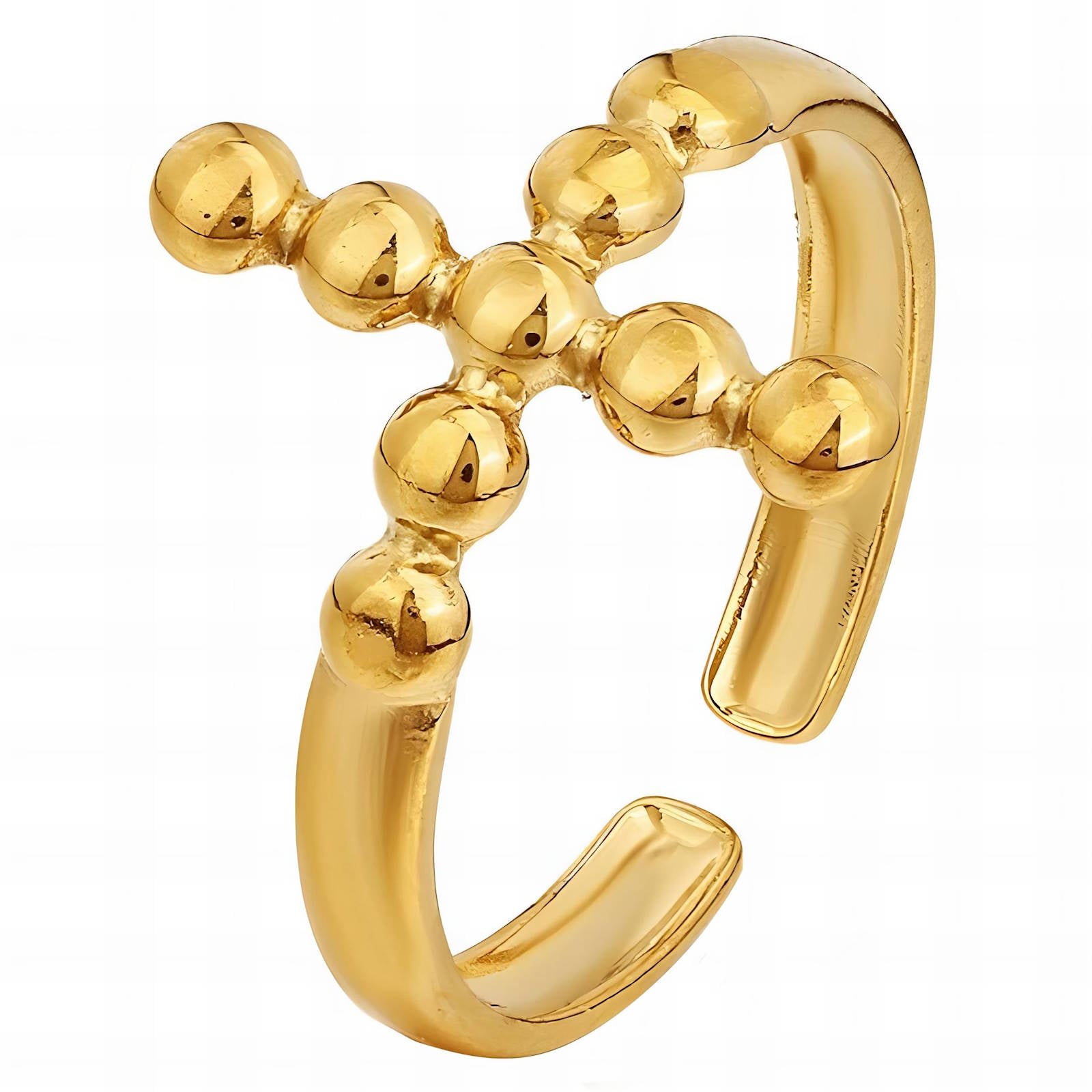 Crosses Ring, 18K Gold Plated Steel