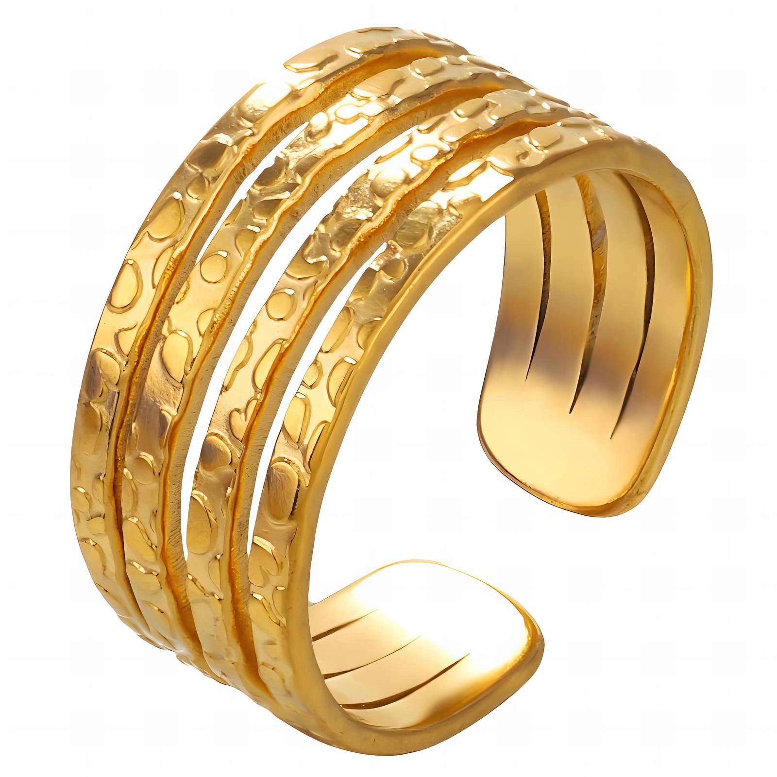 Ring, 18K Gold Plated Steel