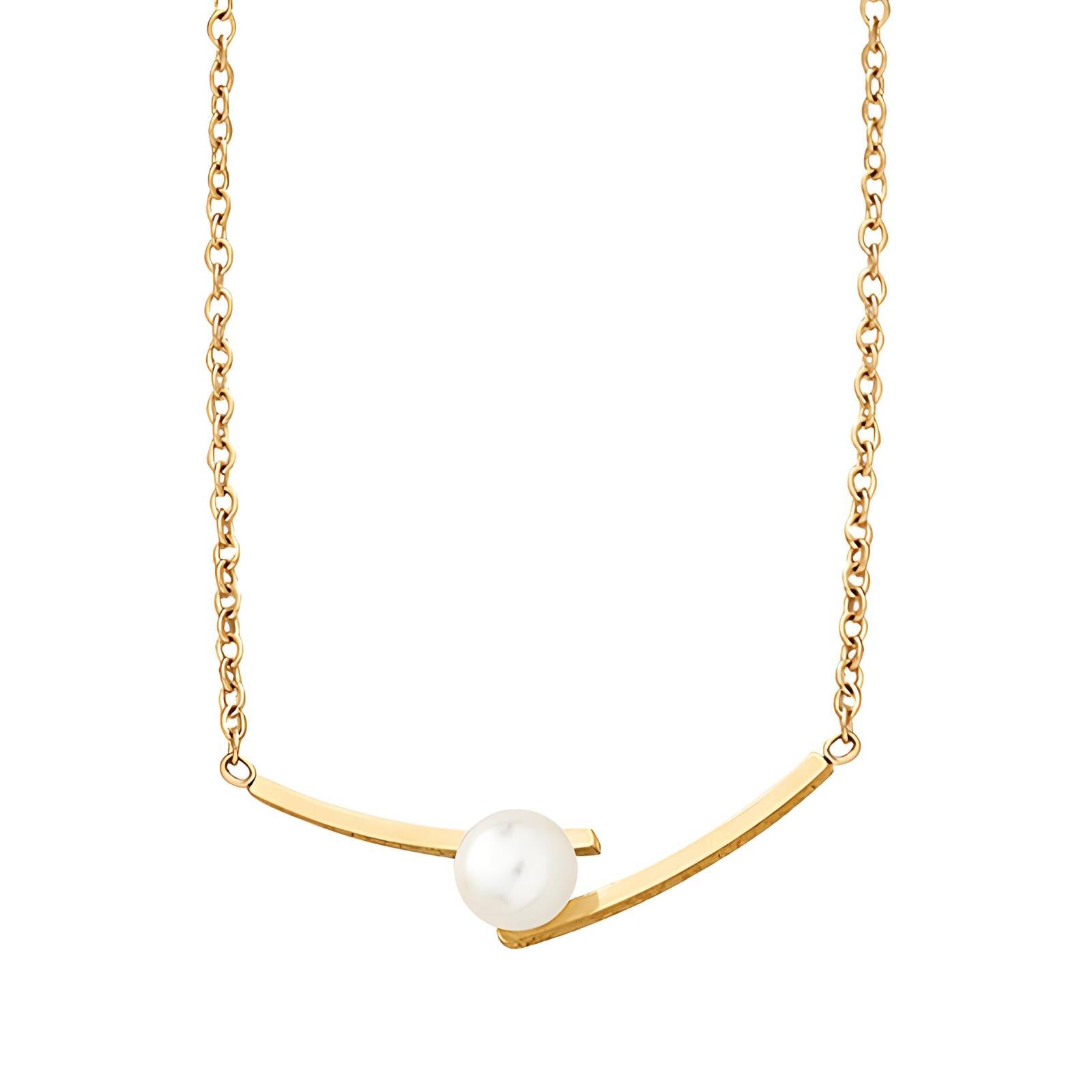 Necklace, 18K Gold Plated Steel