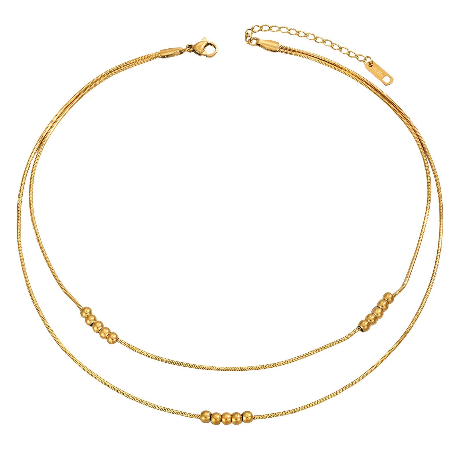 Necklace, 18K Gold Plated Steel