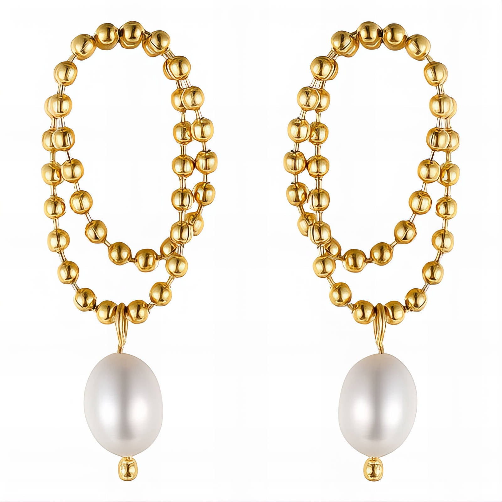 Earrings, 18K Gold Plated Steel