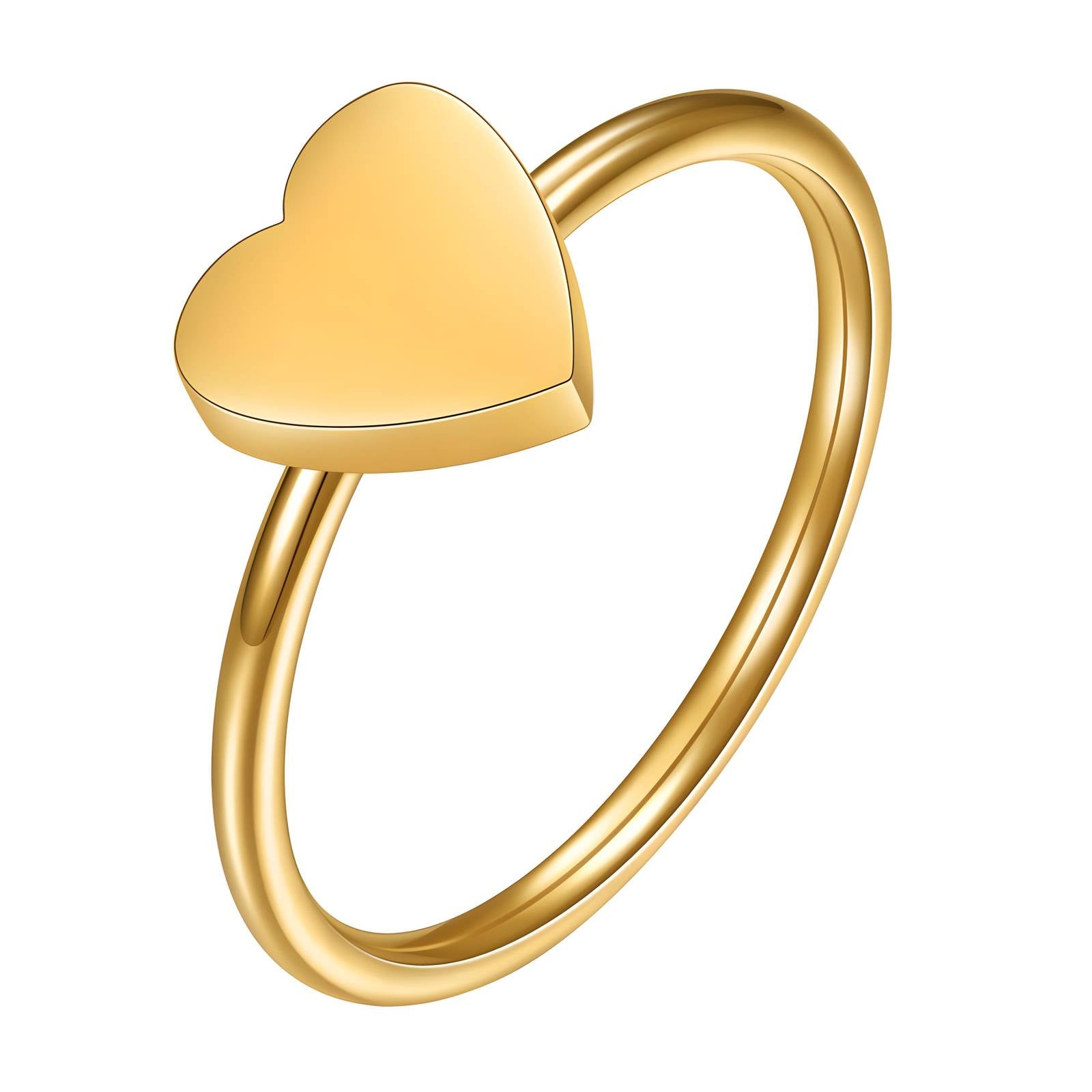 Heart Ring, 18K Gold Plated Steel