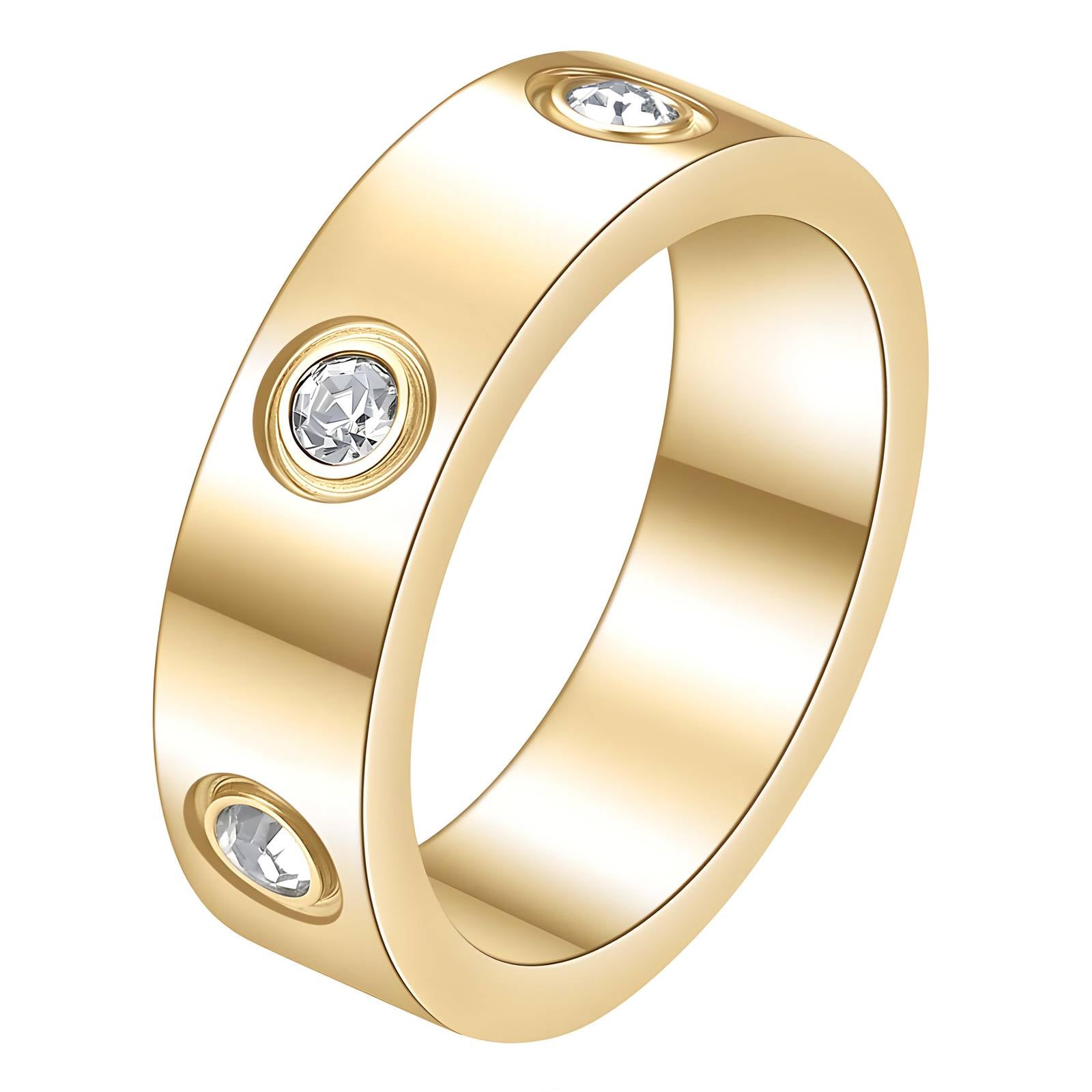 Ring, 18K Gold Plated Steel