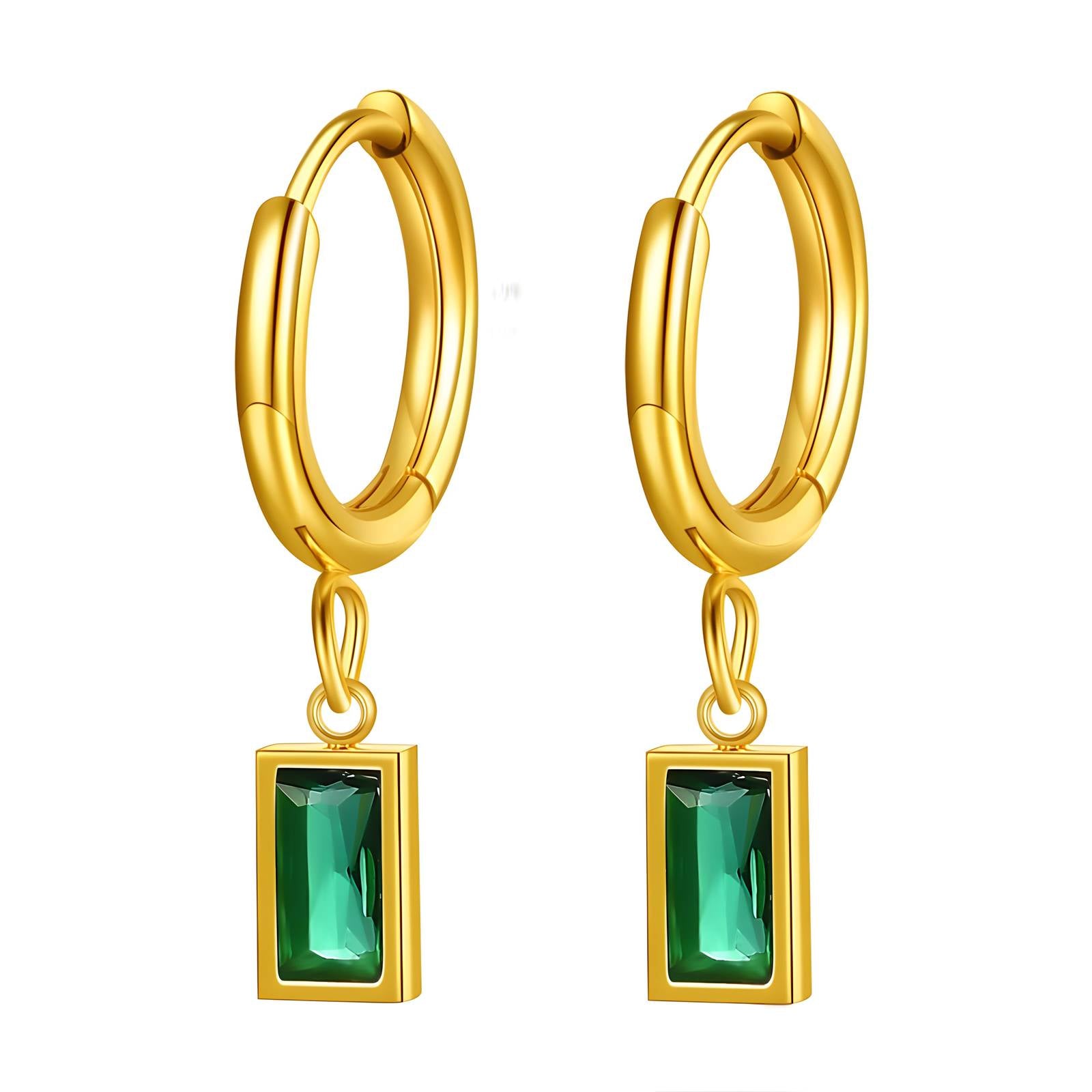 Earrings, 18K Gold Plated Steel