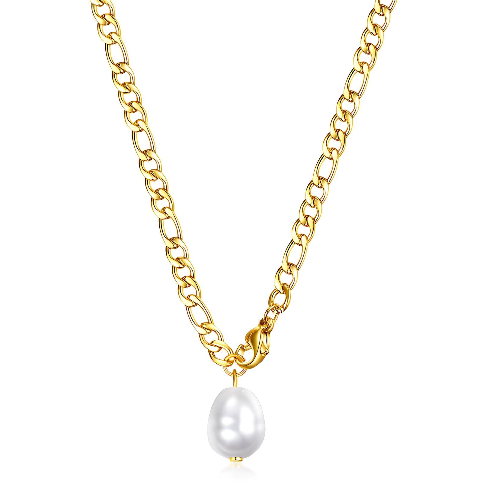Necklace, 18K Gold Plated Steel