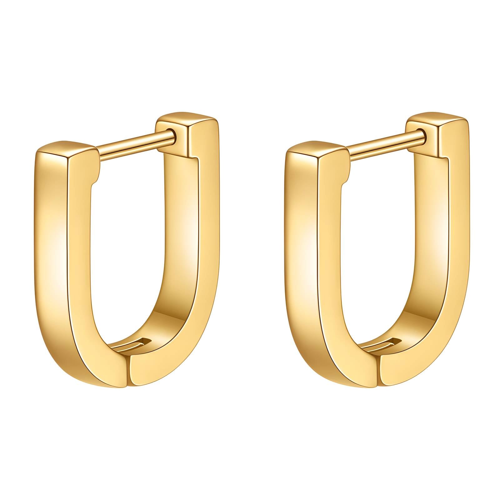Earrings, 18K Gold Plated Steel