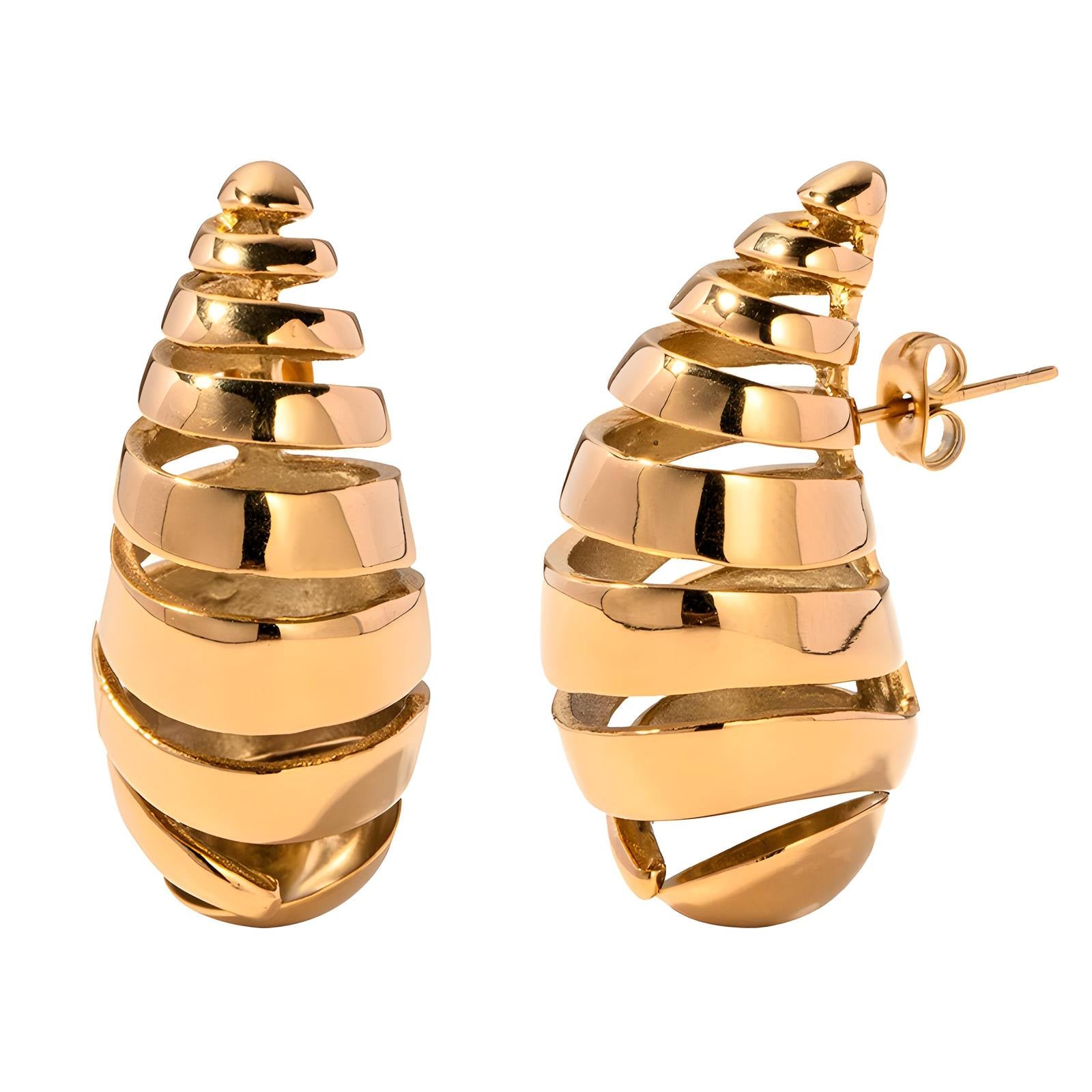 Teardrops Earrings, 18K Gold Plated Steel