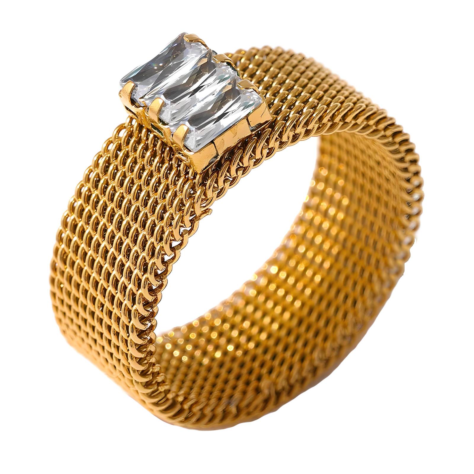 Ring, 18K Gold Plated Steel