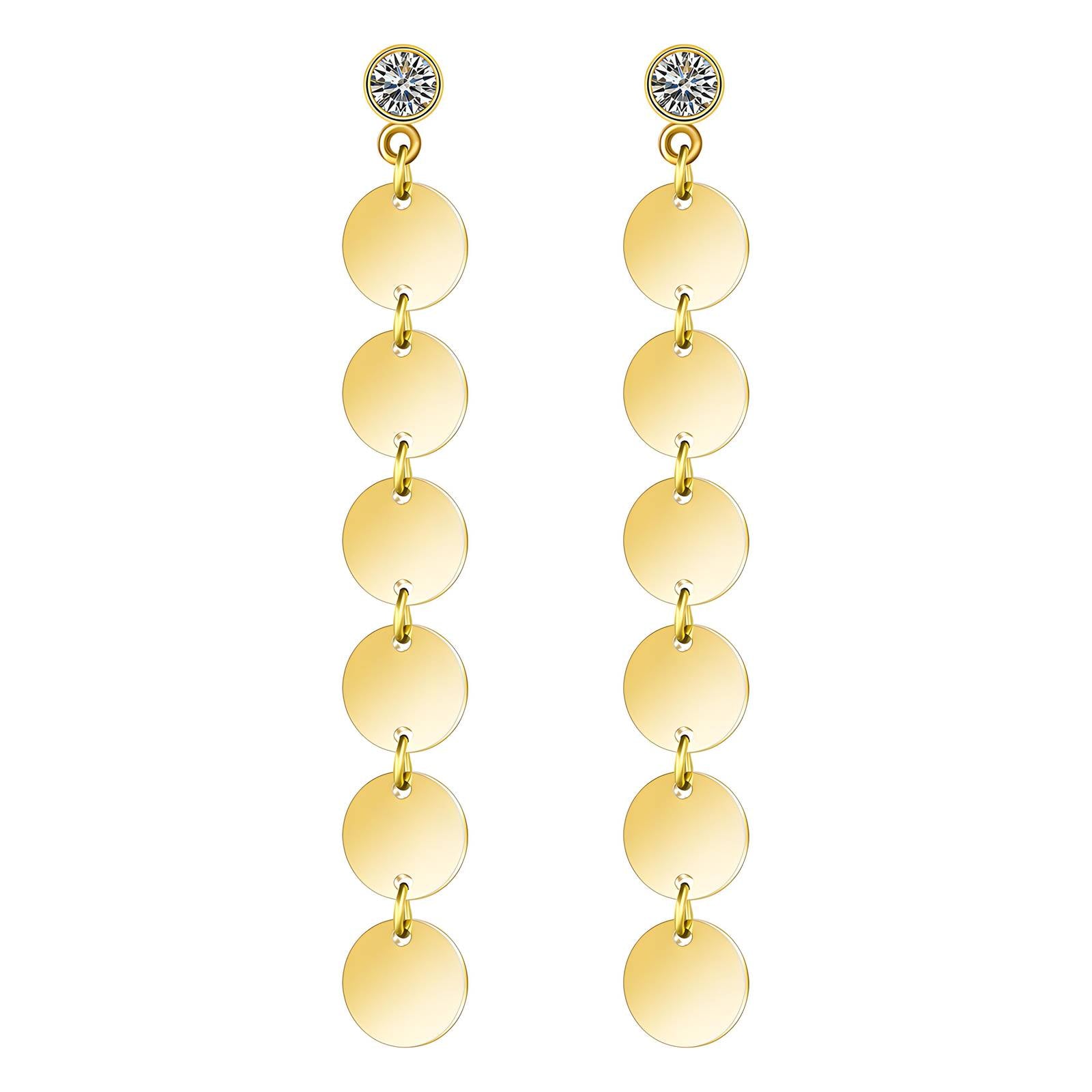 Earrings, 18K Gold Plated Steel