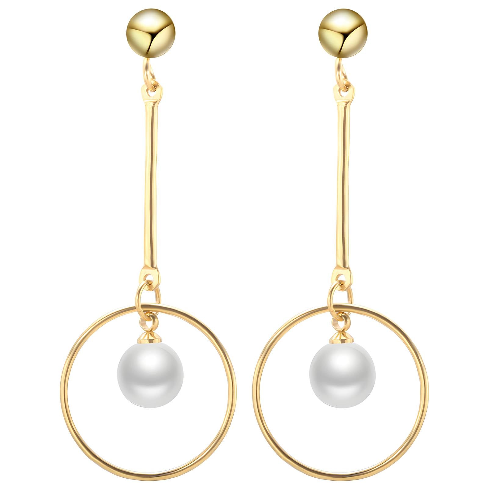 Earrings, 18K Gold Plated Steel