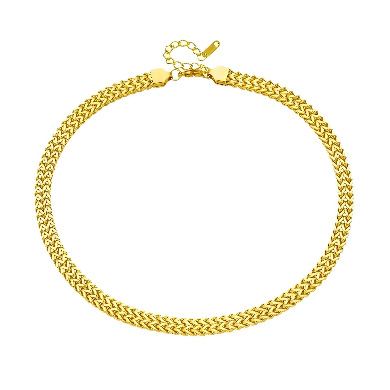 Necklace, 18K Gold Plated Steel