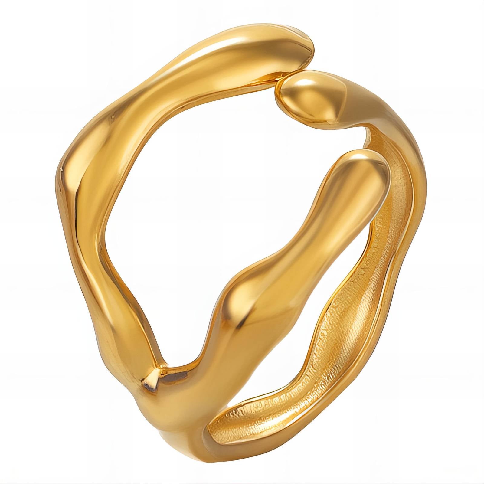 Ring, 18K Gold Plated Steel