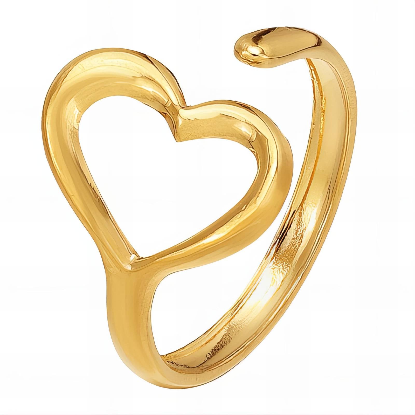 Heart Ring, 18K Gold Plated Steel