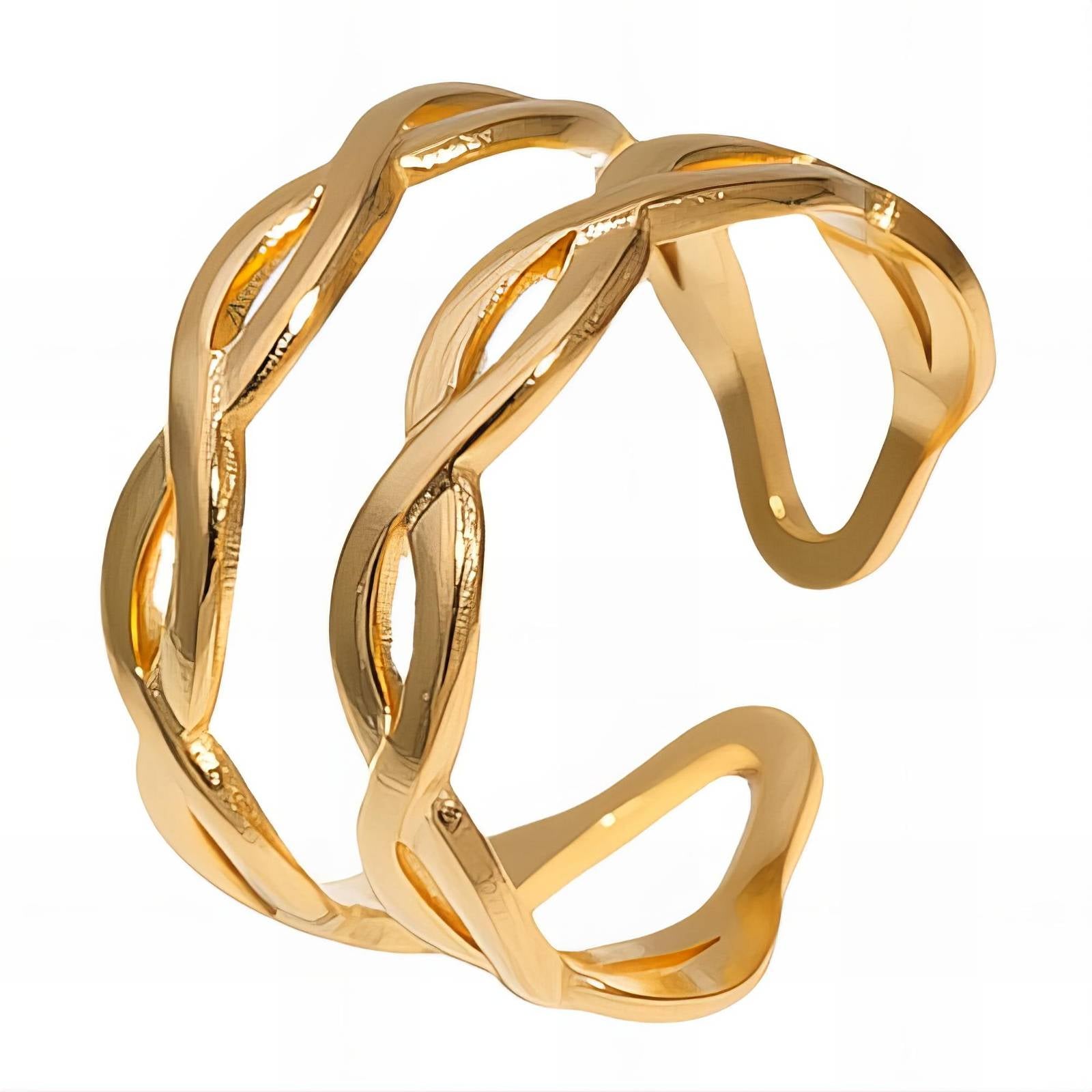 Ring, 18K Gold Plated Steel