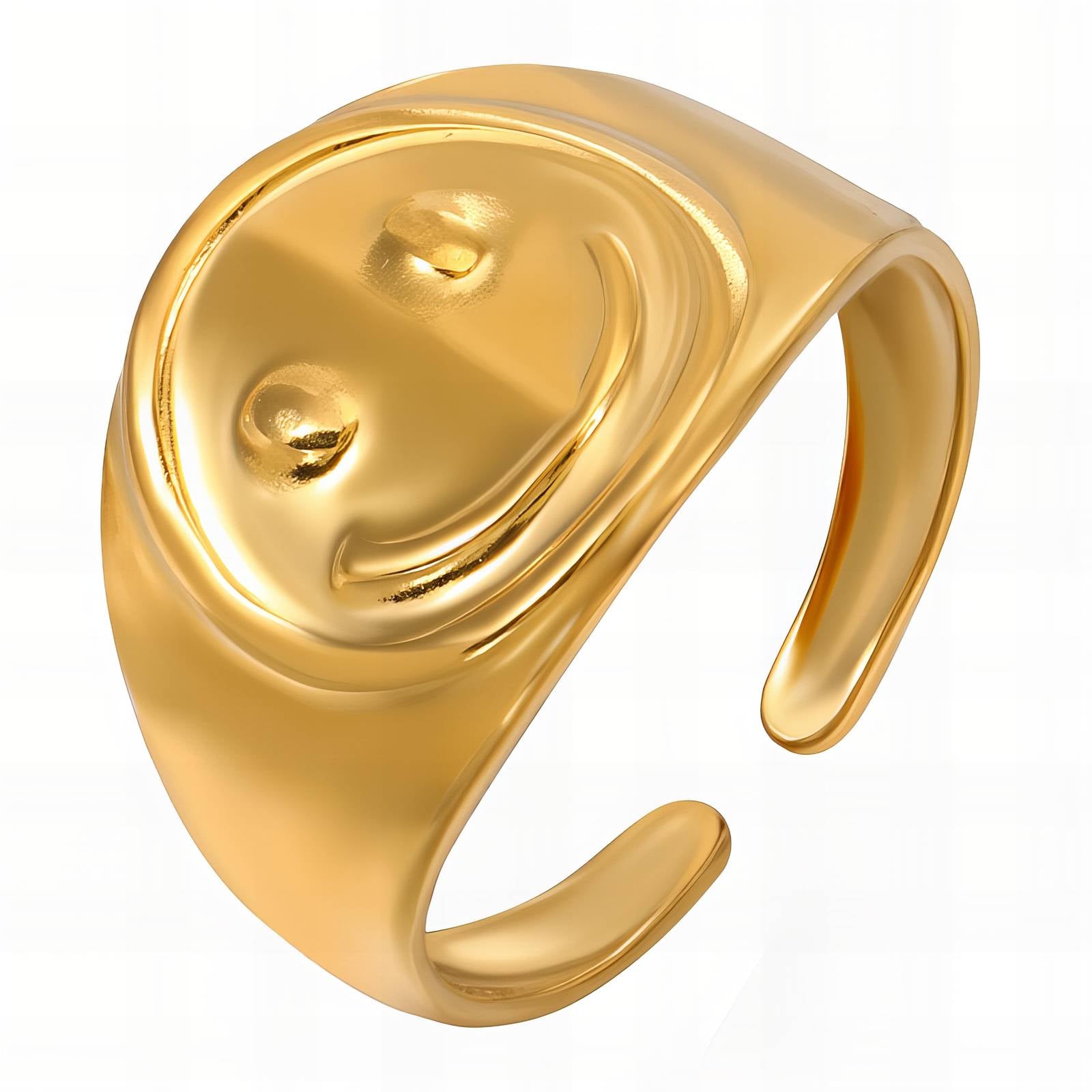 Ring, 18K Gold Plated Steel