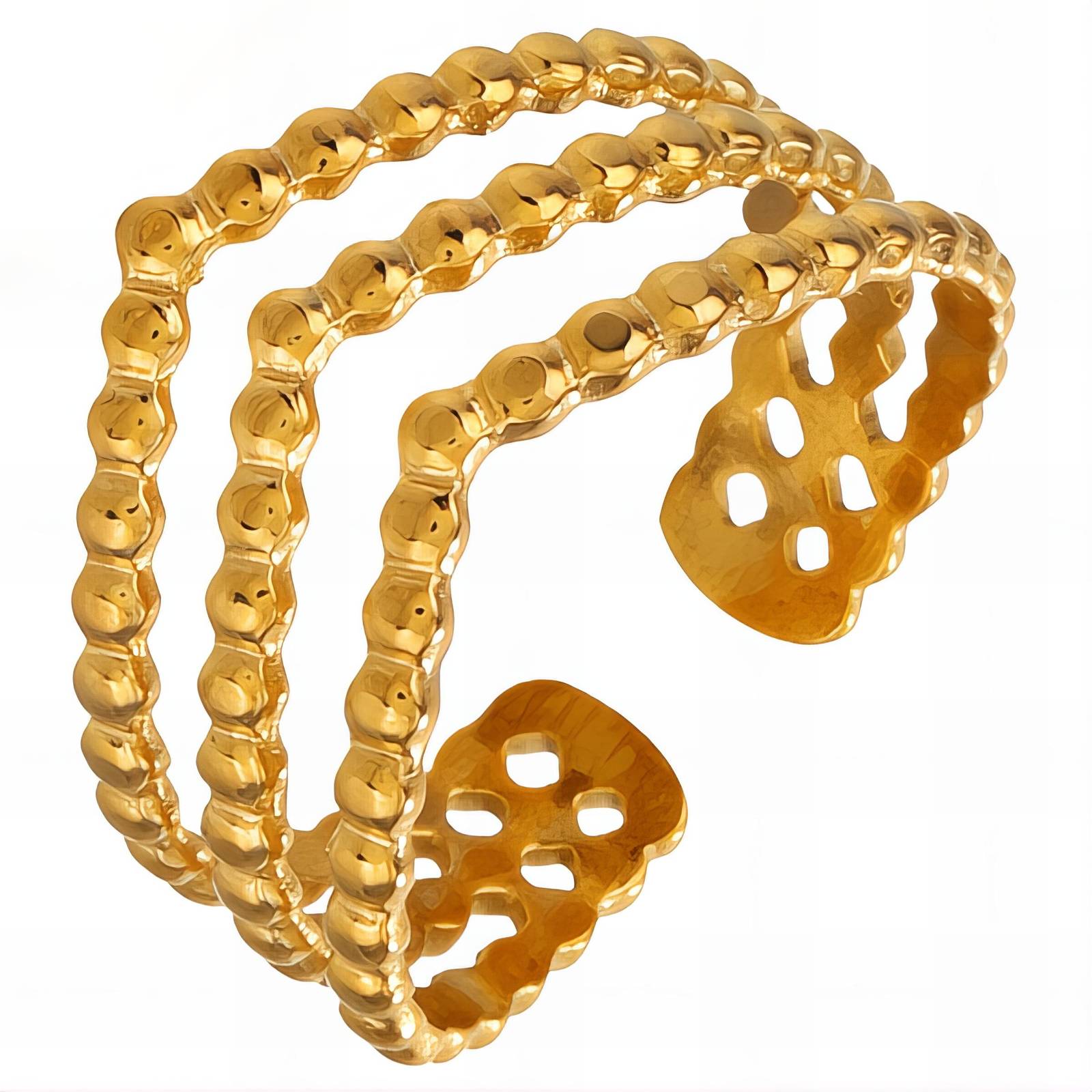 Ring, 18K Gold Plated Steel