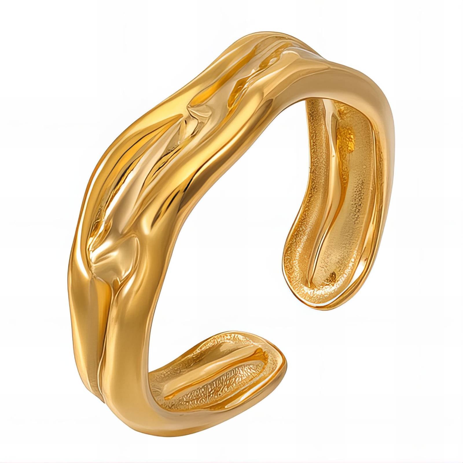 Ring, 18K Gold Plated Steel