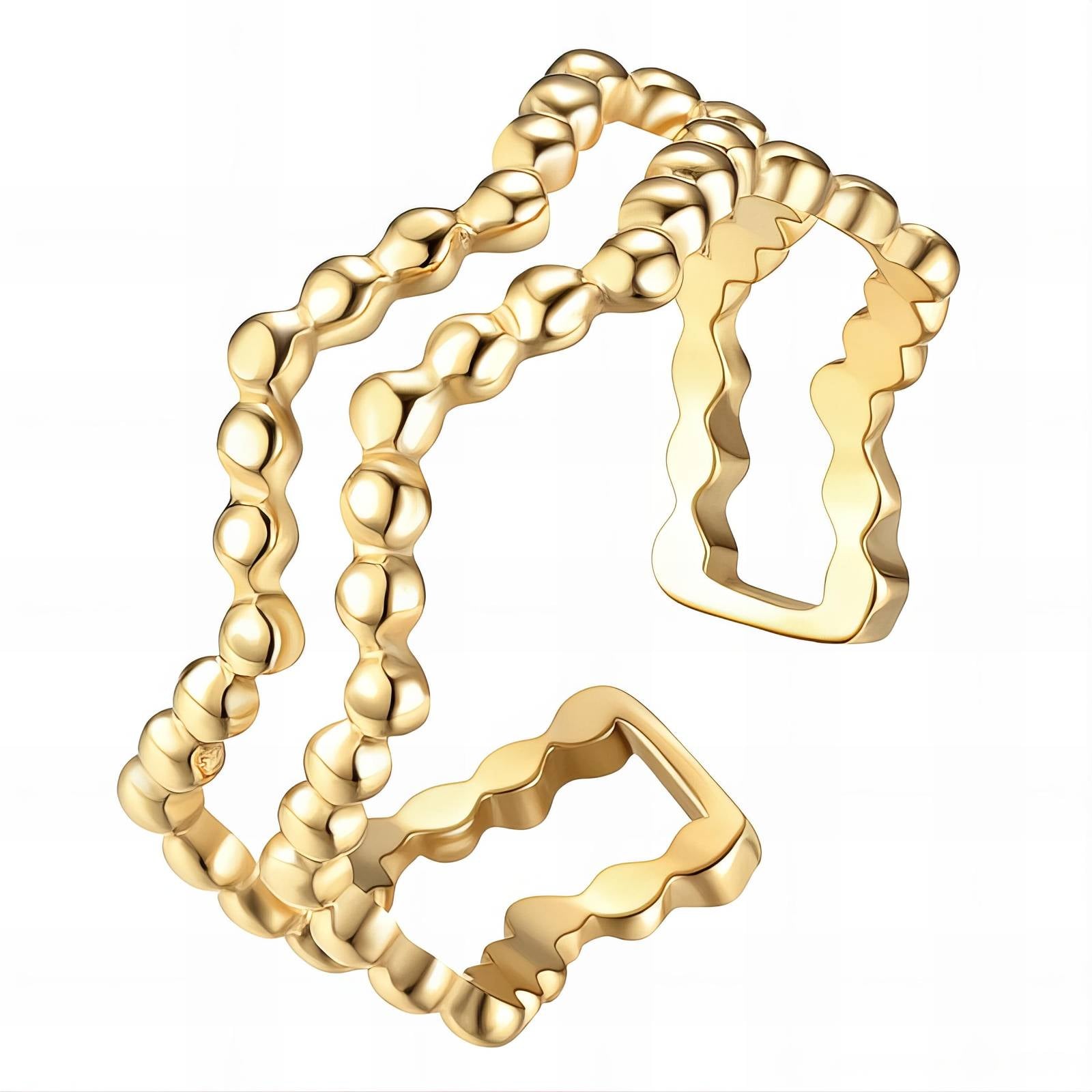 Ring, 18K Gold Plated Steel