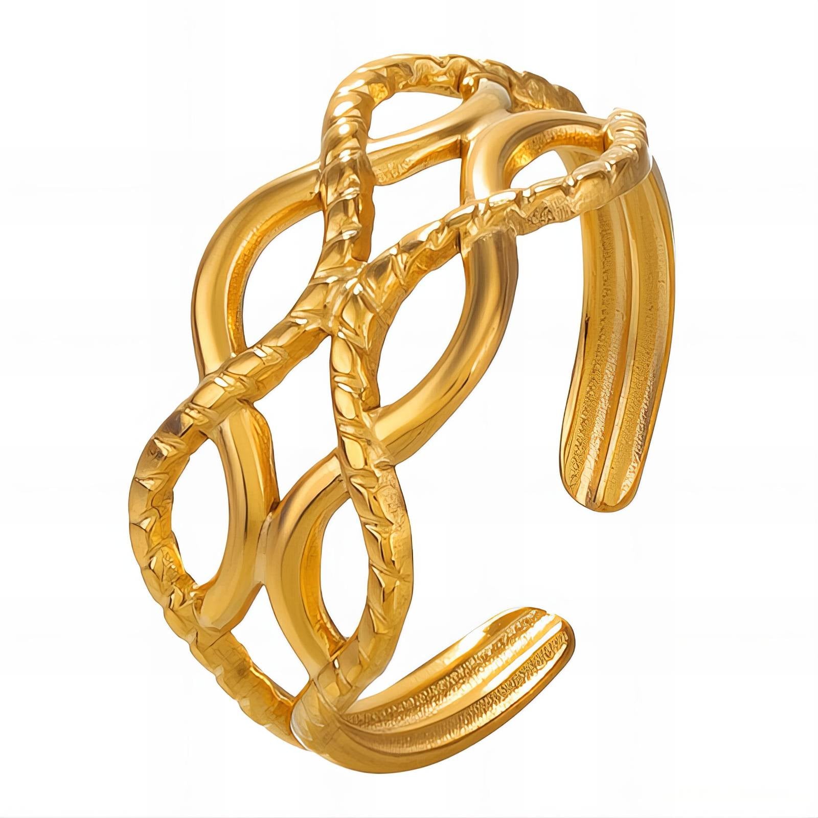 Ring, 18K Gold Plated Steel