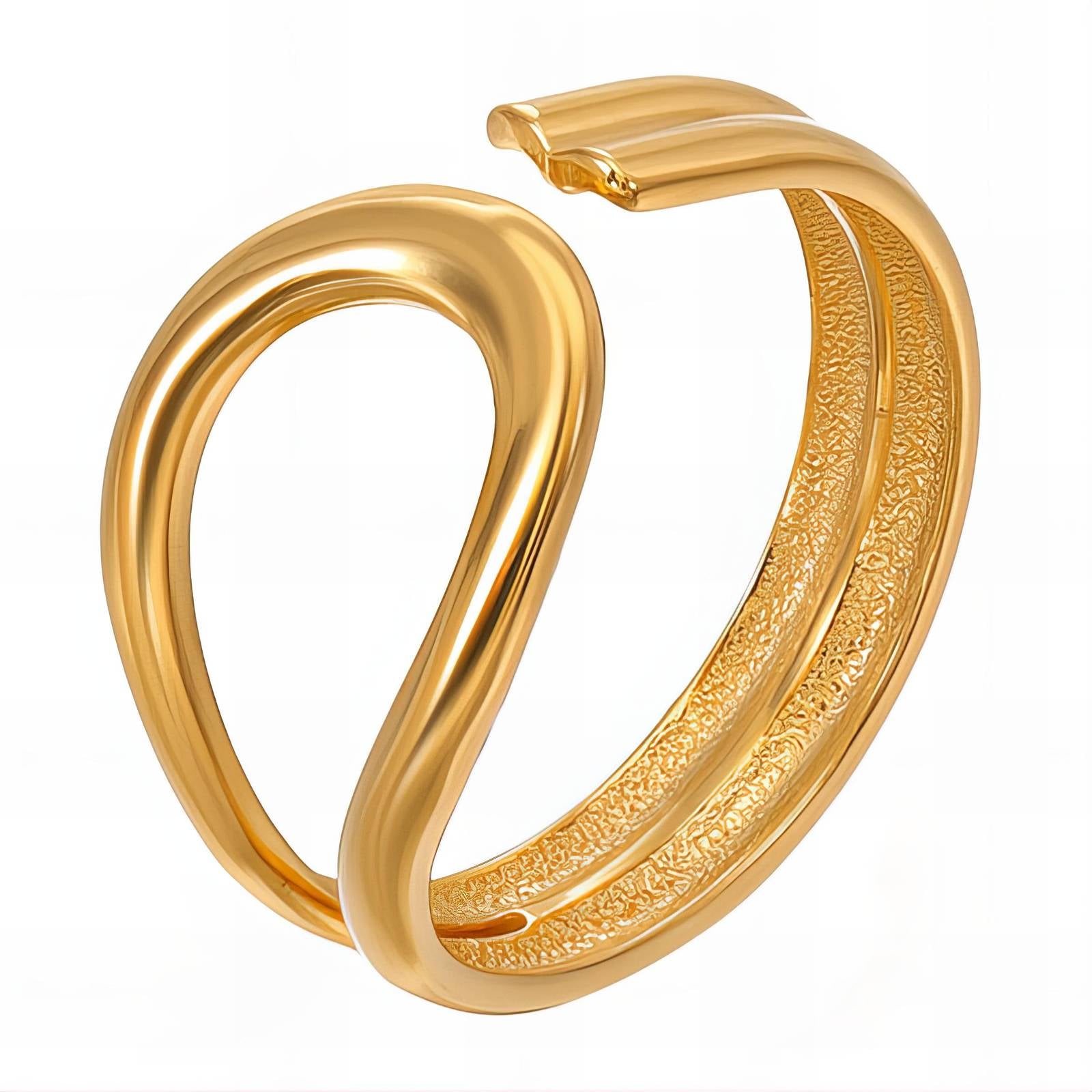 Ring, 18K Gold Plated Steel