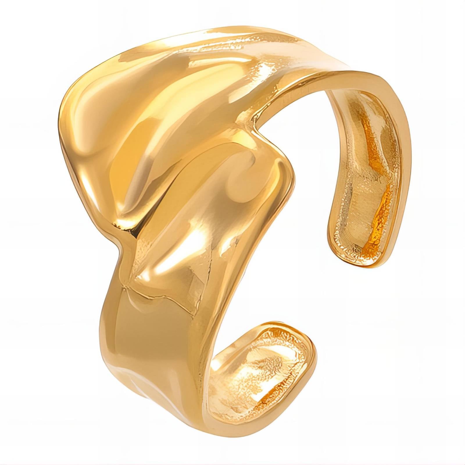 Ring, 18K Gold Plated Steel