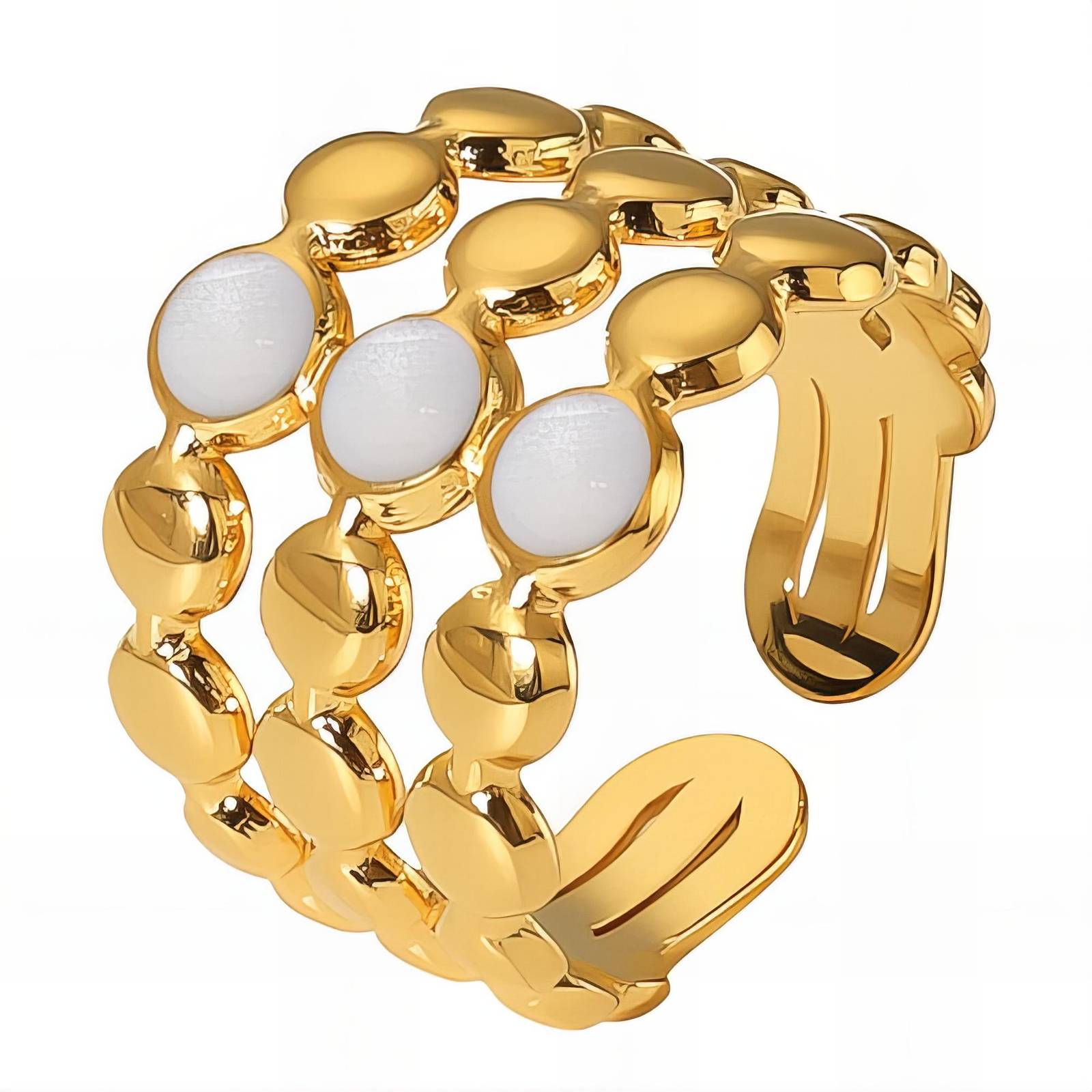 Ring, 18K Gold Plated Steel